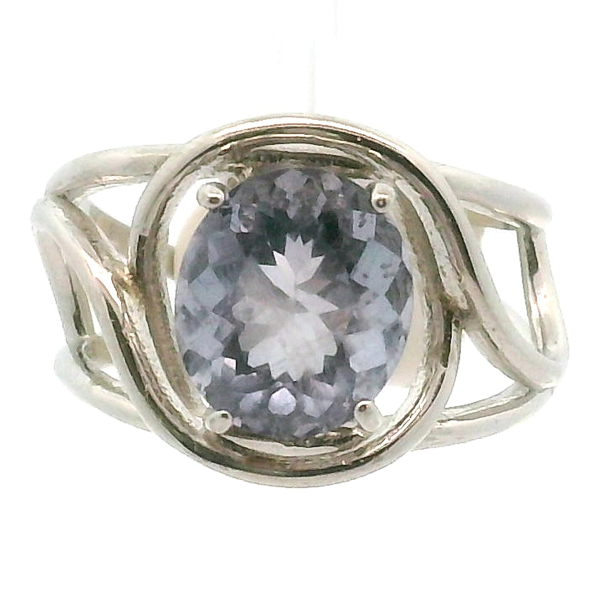 Ethiopian Fluorite Cuff Ring .925 Silver for Clarity and Focus