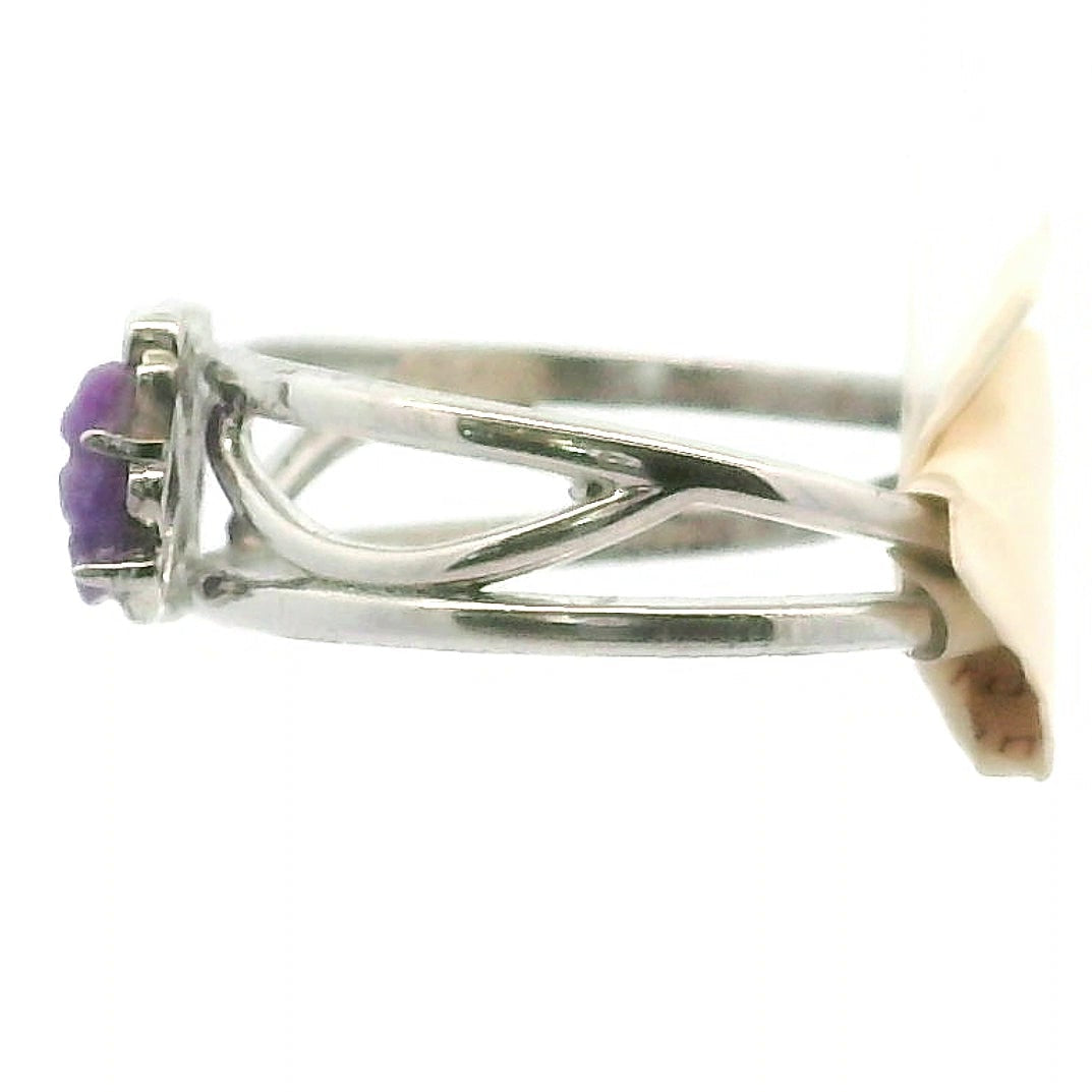 Sugilite Butterfly Cuff Ring .925 Silver for Enhancing Dreamwork and Discovery of Your Path