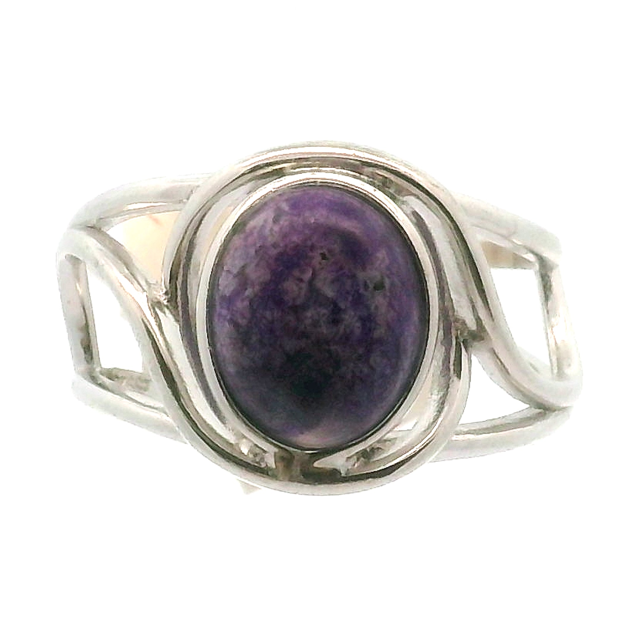 Sugilite Cuff Ring .925 Silver for Enhancing Dreamwork and Discovery of Your Path