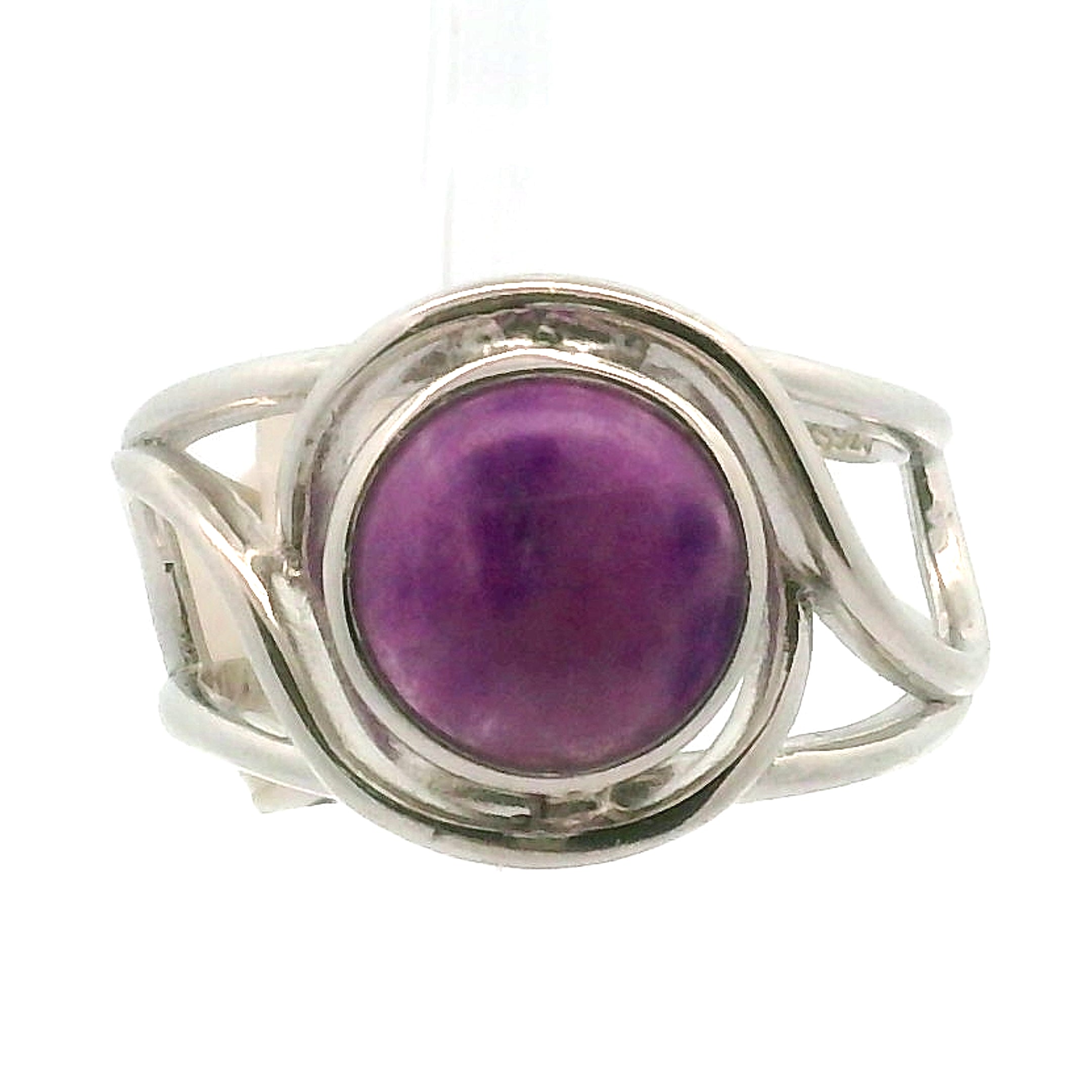 Sugilite Cuff Ring .925 Silver for Enhancing Dreamwork and Discovery of Your Path