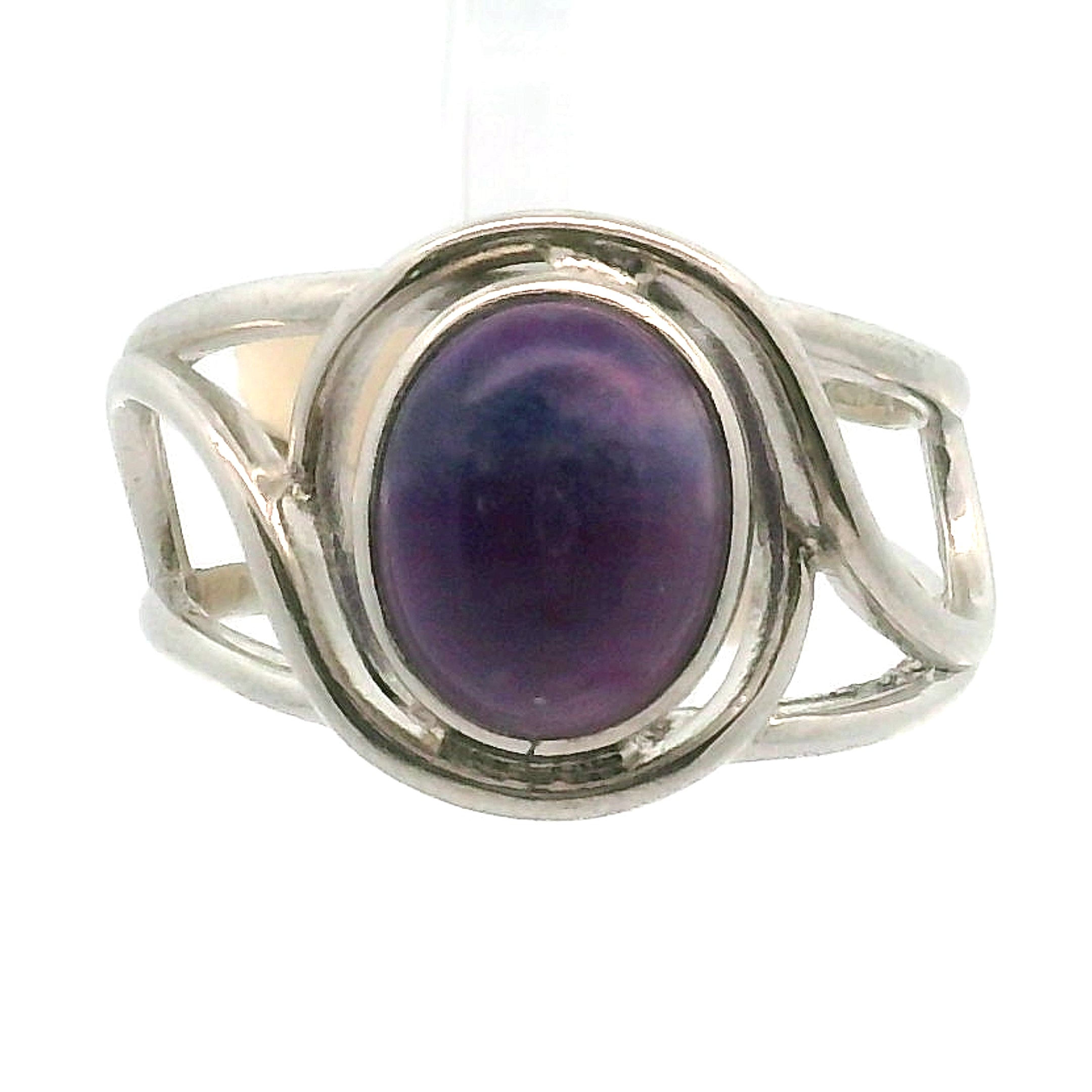 Sugilite Cuff Ring .925 Silver for Enhancing Dreamwork and Discovery of Your Path