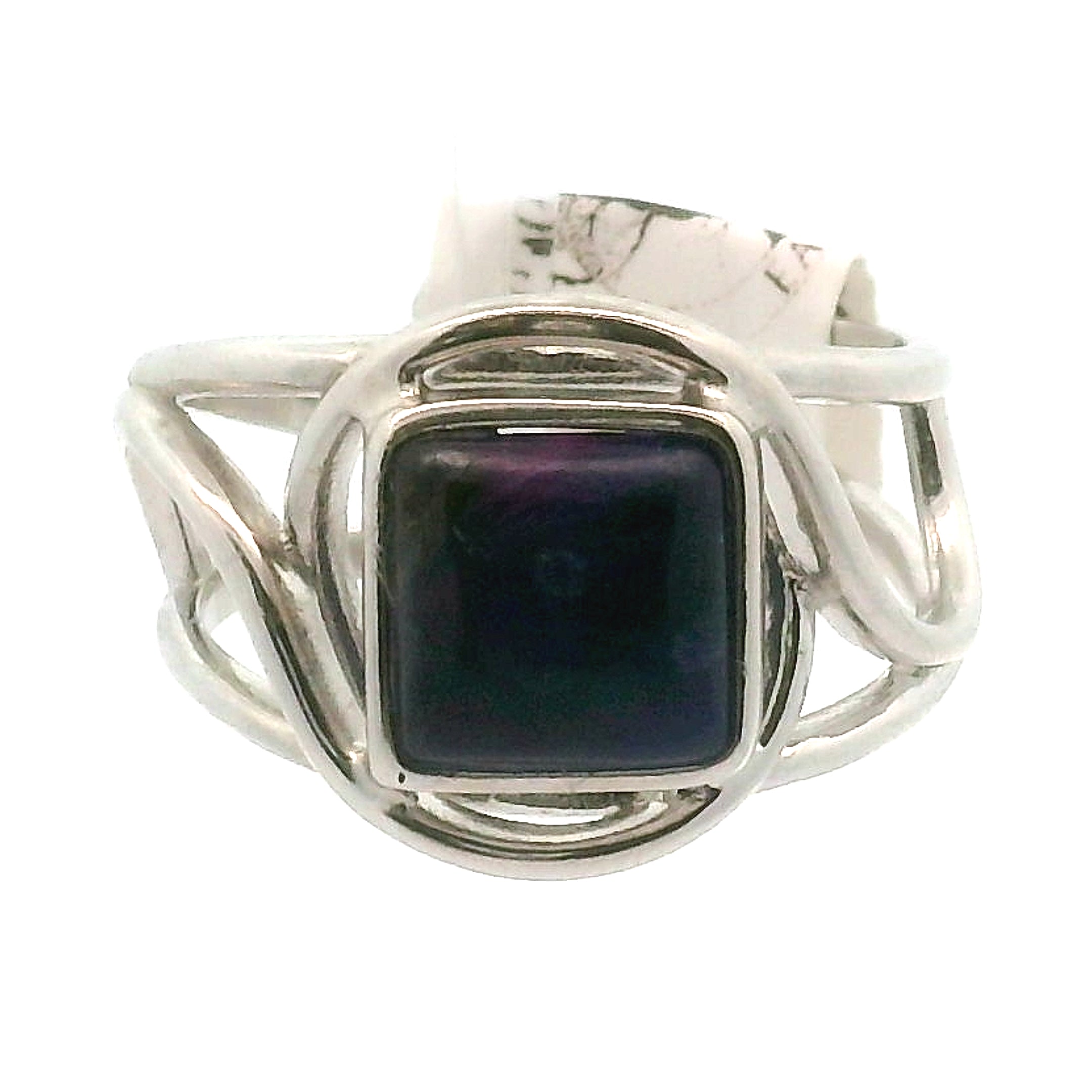 Sugilite Cuff Ring .925 Silver for Enhancing Dreamwork and Discovery of Your Path