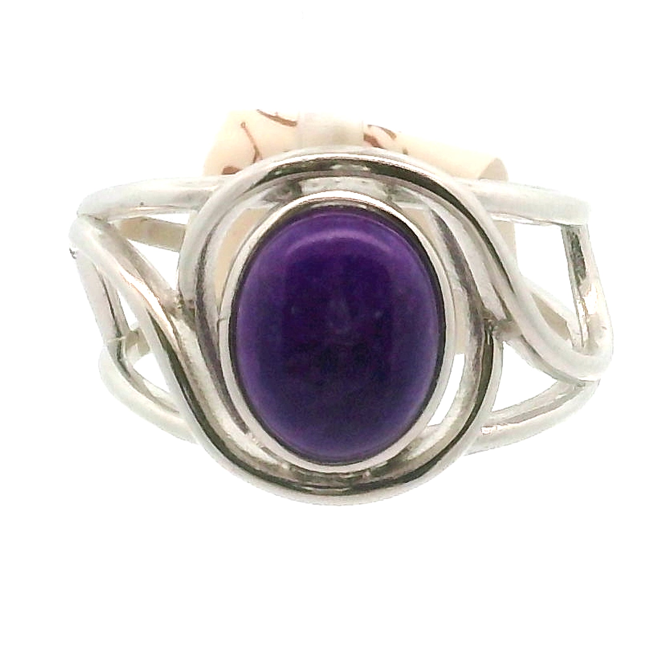 Sugilite Cuff Ring .925 Silver for Enhancing Dreamwork and Discovery of Your Path