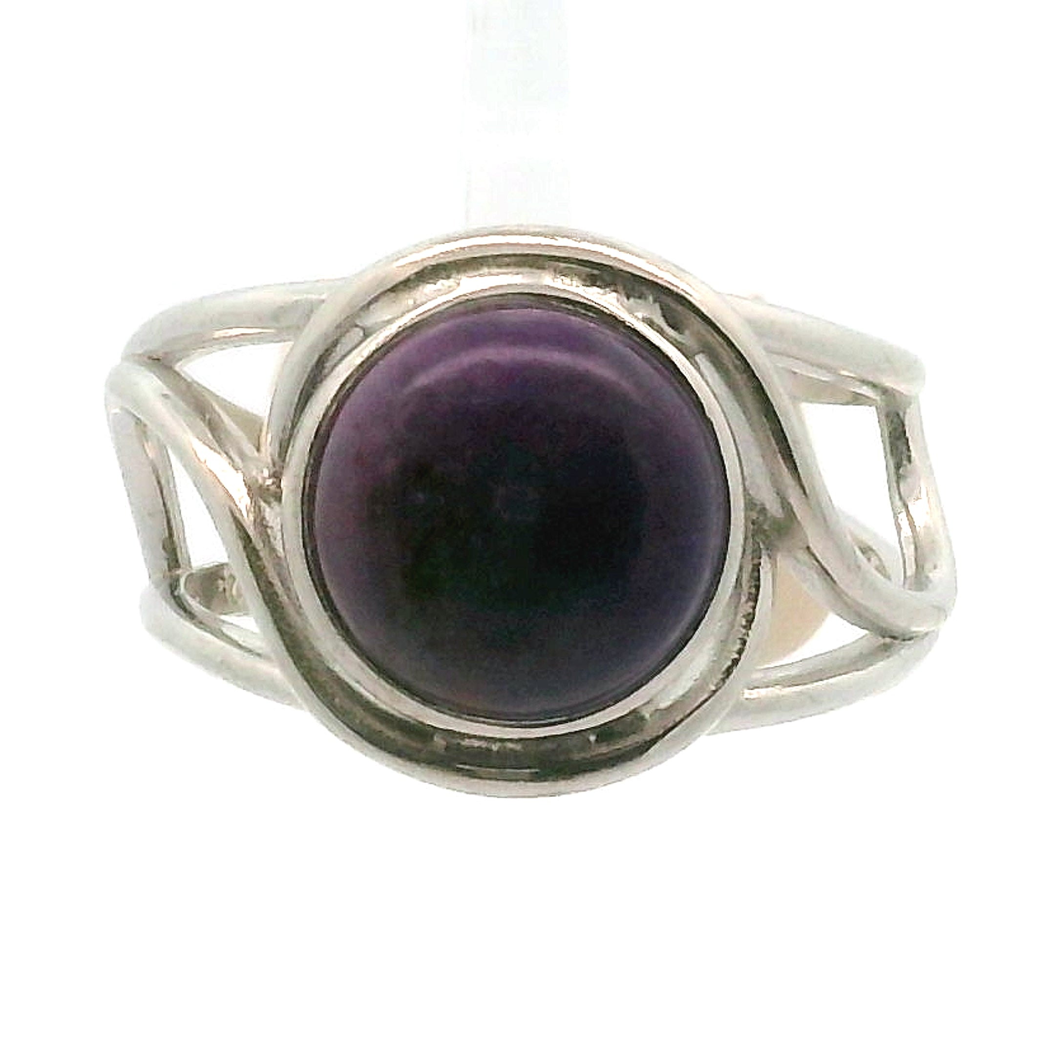 Sugilite Cuff Ring .925 Silver for Enhancing Dreamwork and Discovery of Your Path
