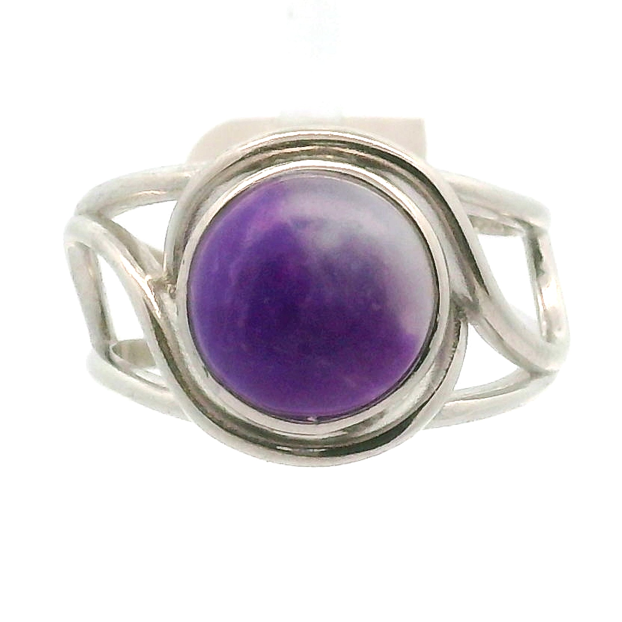 Sugilite Cuff Ring .925 Silver for Enhancing Dreamwork and Discovery of Your Path