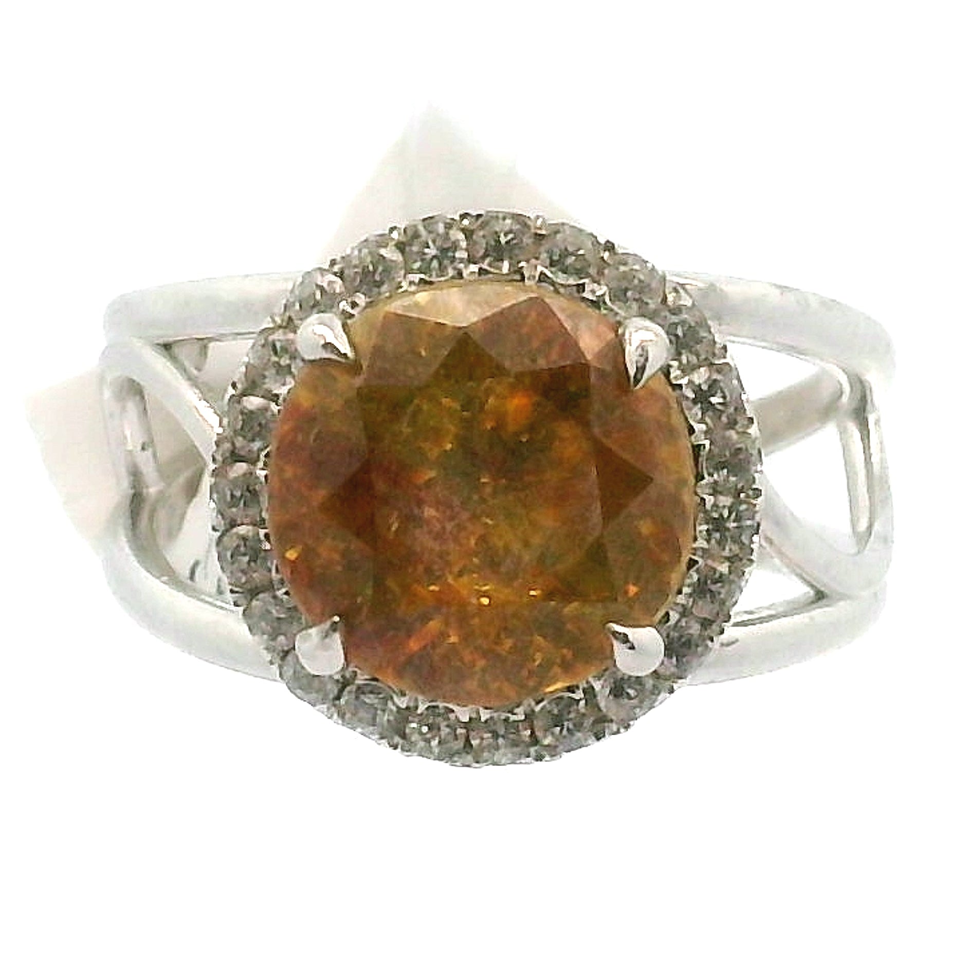 Sphalerite with Zircon Pavé Cuff Ring .925 Silver for Transformation, Self-Reflection and Acceptance