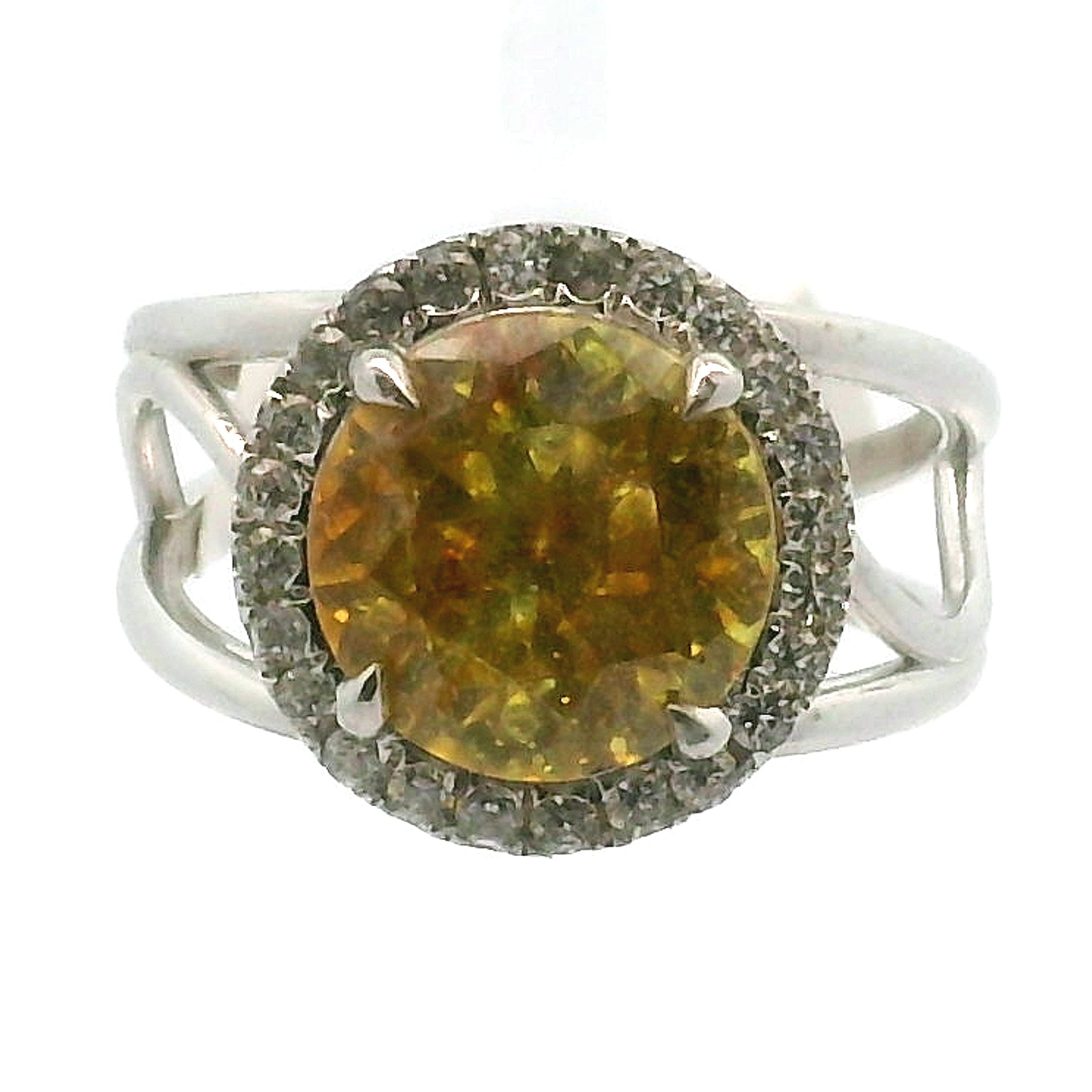 Sphalerite with Zircon Pavé Cuff Ring .925 Silver for Transformation, Self-Reflection and Acceptance