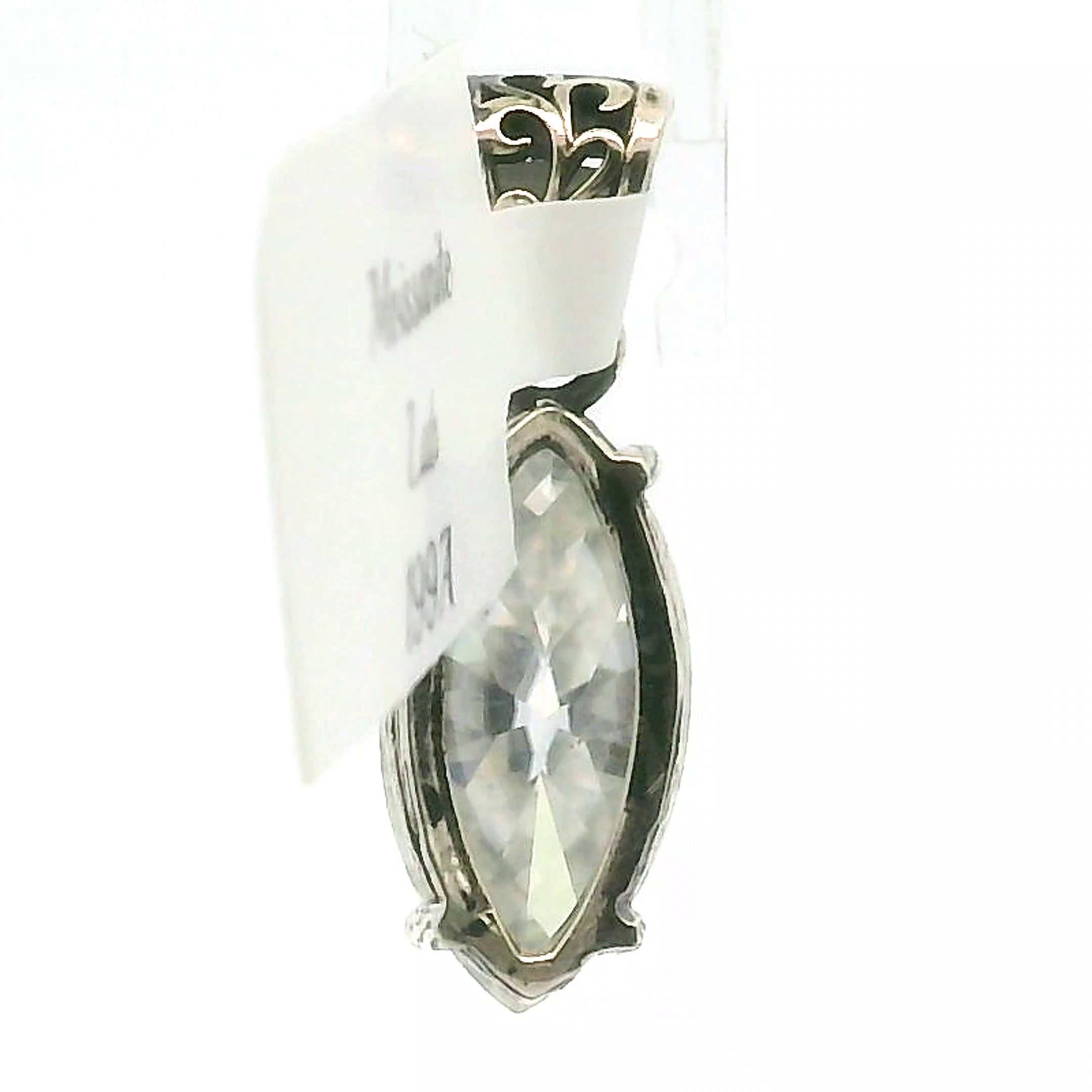 Moissanite Marquise Bad Witch Pendant .925 Silver for Spiritual Evolution and Awakening
