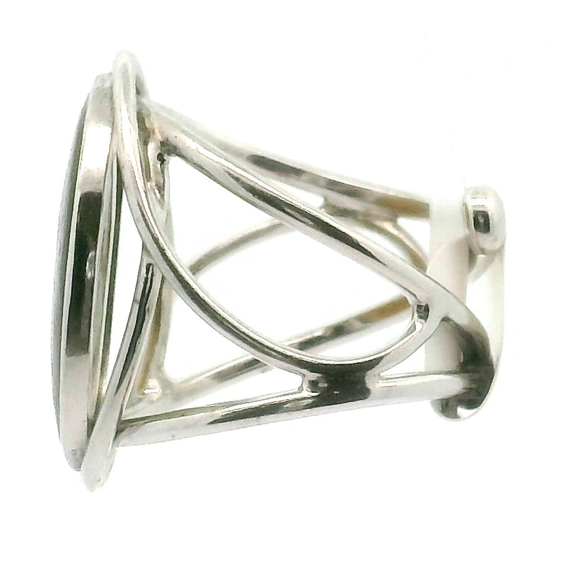 Siderite Cuff Ring 925 Silver for Inner Fire, Strength and Manifestation