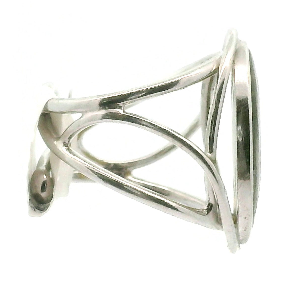 Siderite Cuff Ring 925 Silver for Inner Fire, Strength and Manifestation