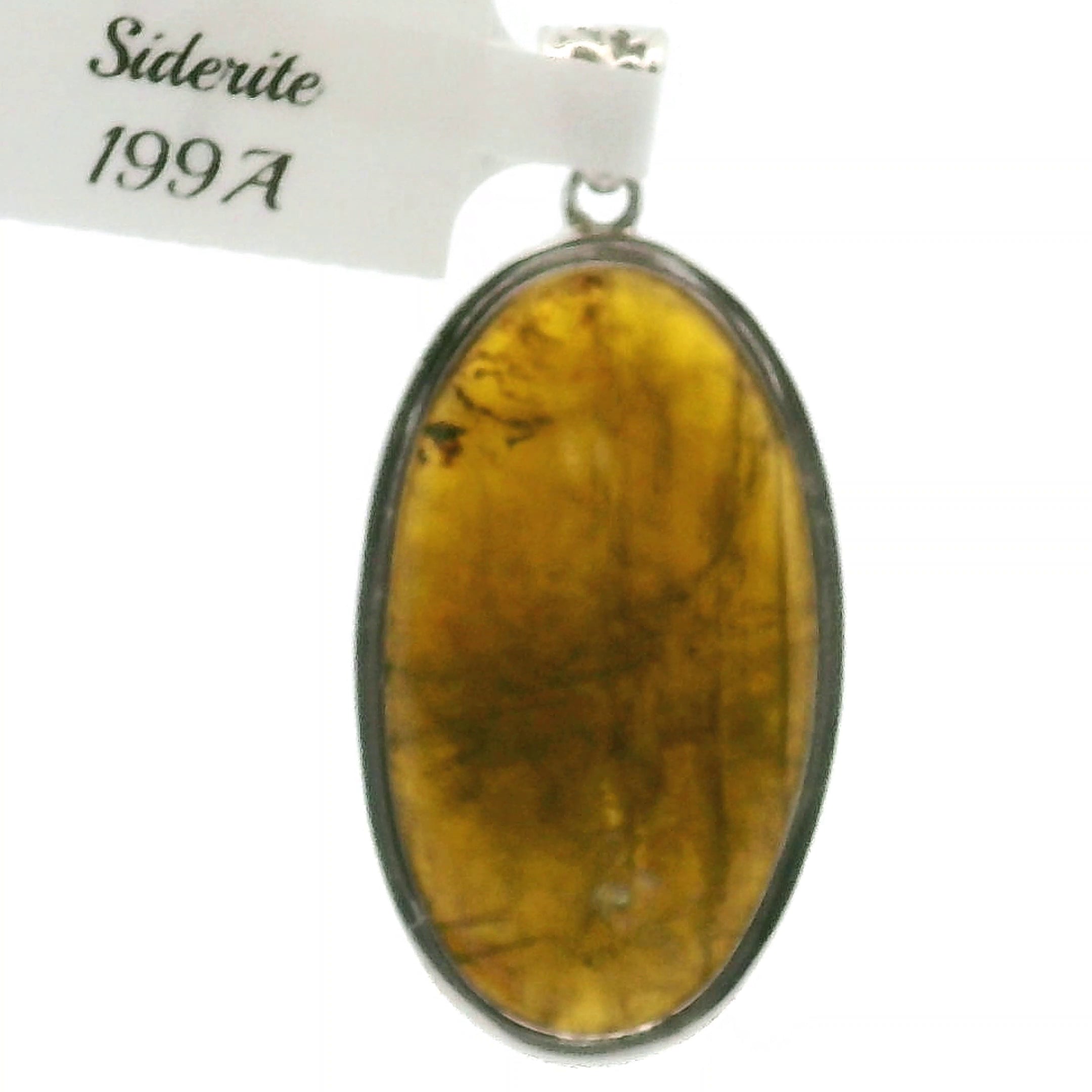 Siderite Pendant .925 Silver for Inner Fire, Strength and Manifestation