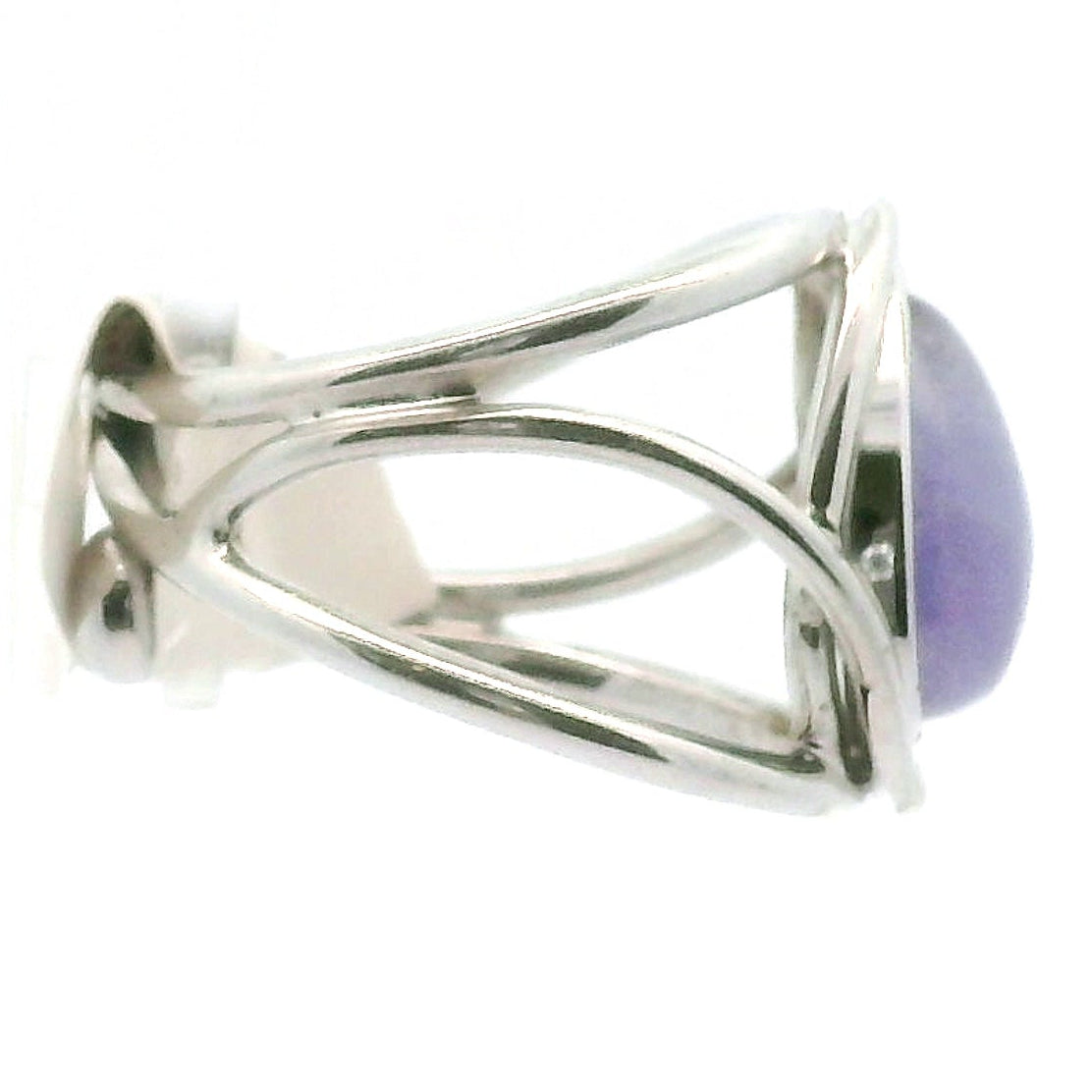 Hackmanite Cuff Ring .925 Silver for Spiritual Awakening