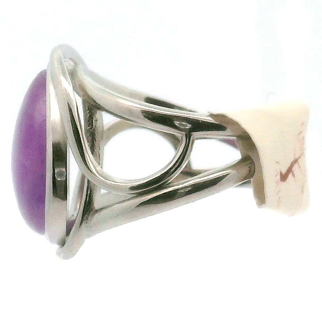 Hackmanite Cuff Ring .925 Silver for Spiritual Awakening