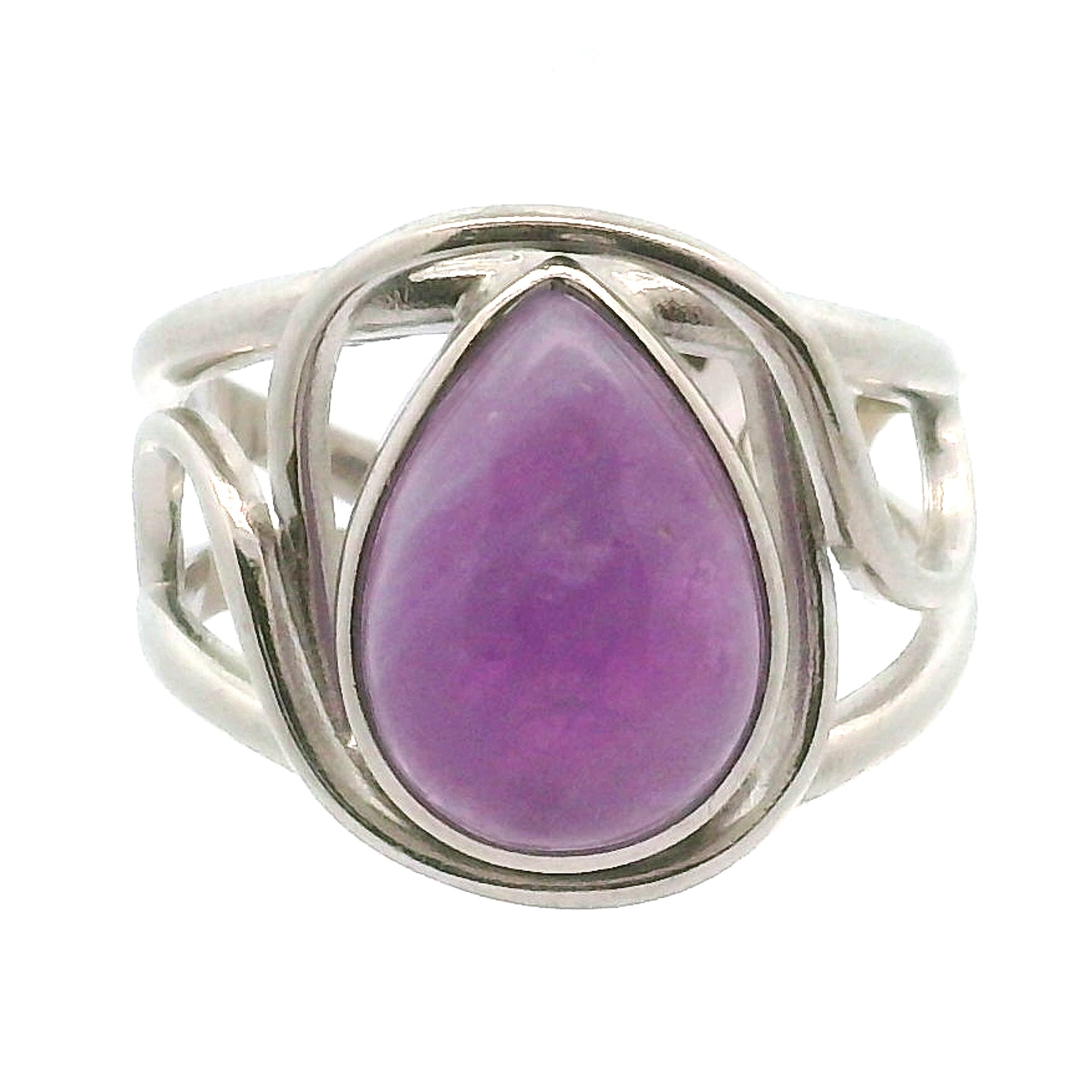 Hackmanite Cuff Ring .925 Silver for Spiritual Awakening
