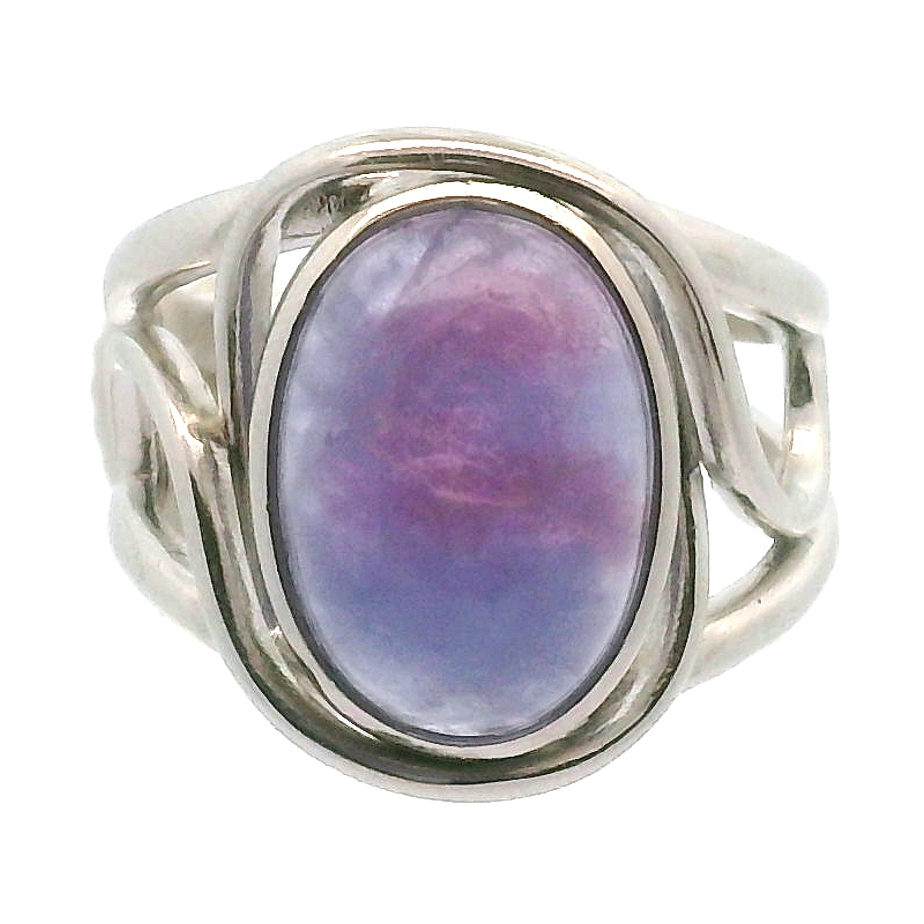 Hackmanite Cuff Ring .925 Silver for Spiritual Awakening