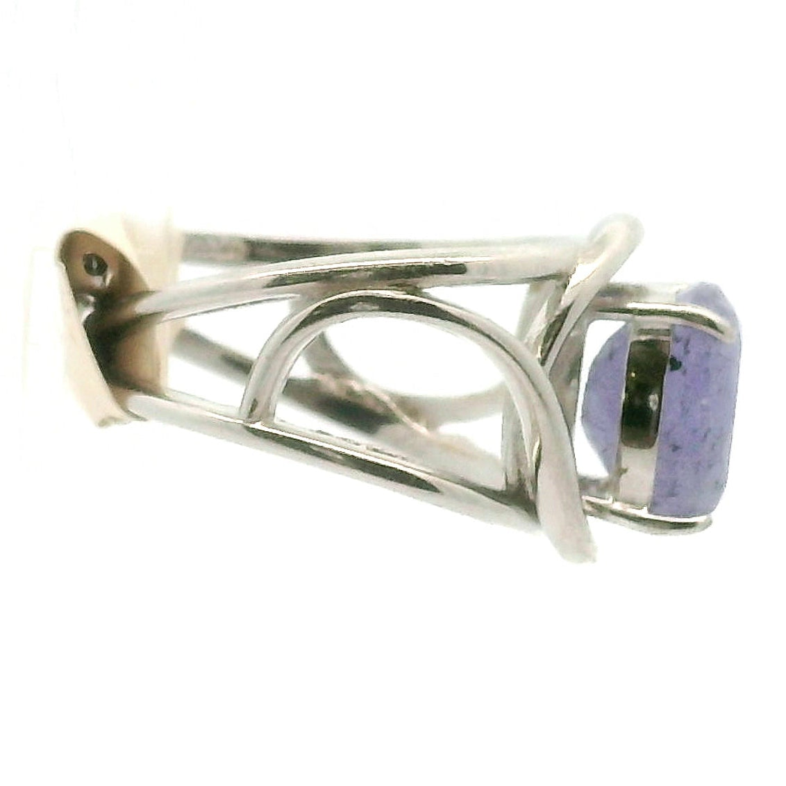Hackmanite Cuff Ring .925 Silver for Spiritual Awakening
