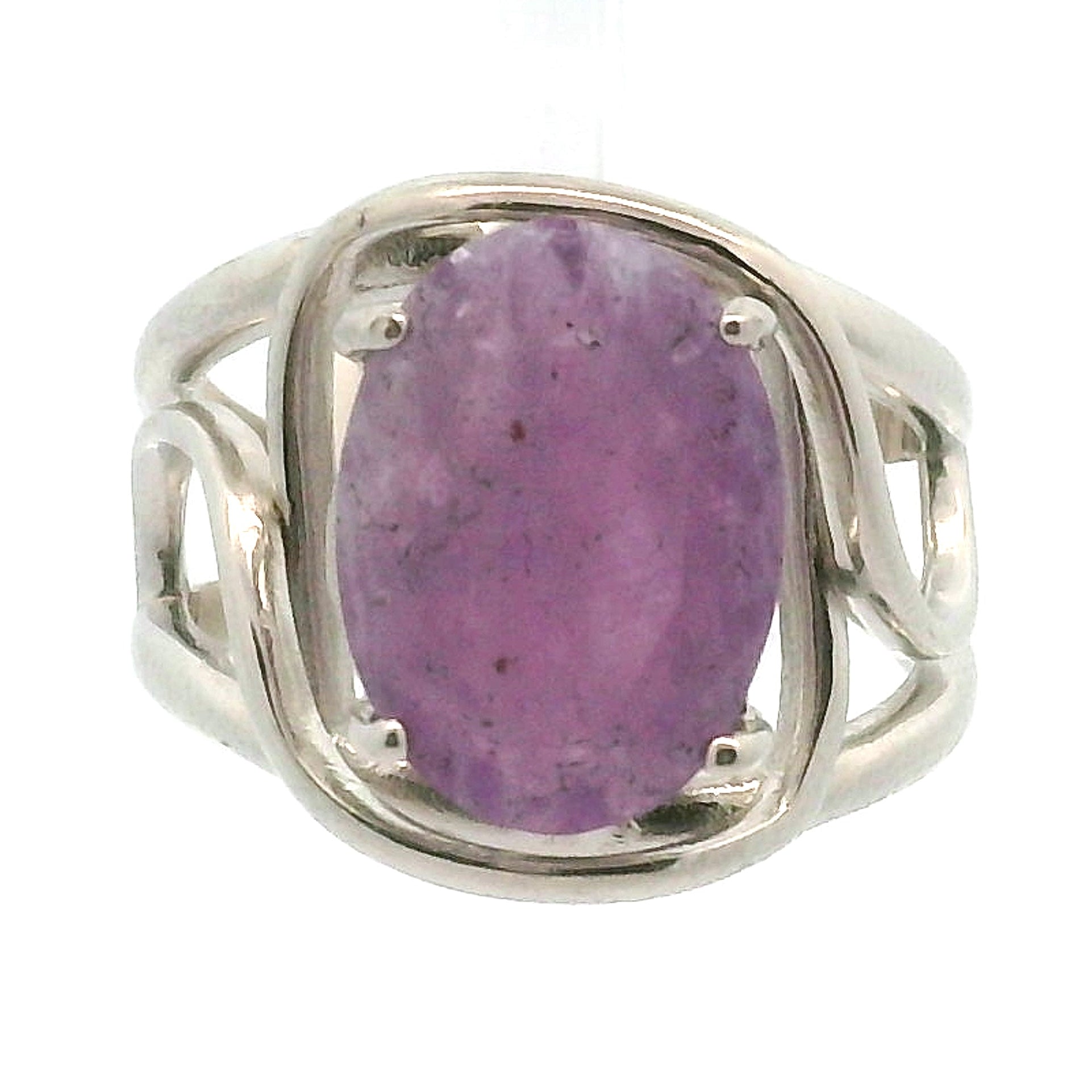 Hackmanite Cuff Ring .925 Silver for Spiritual Awakening
