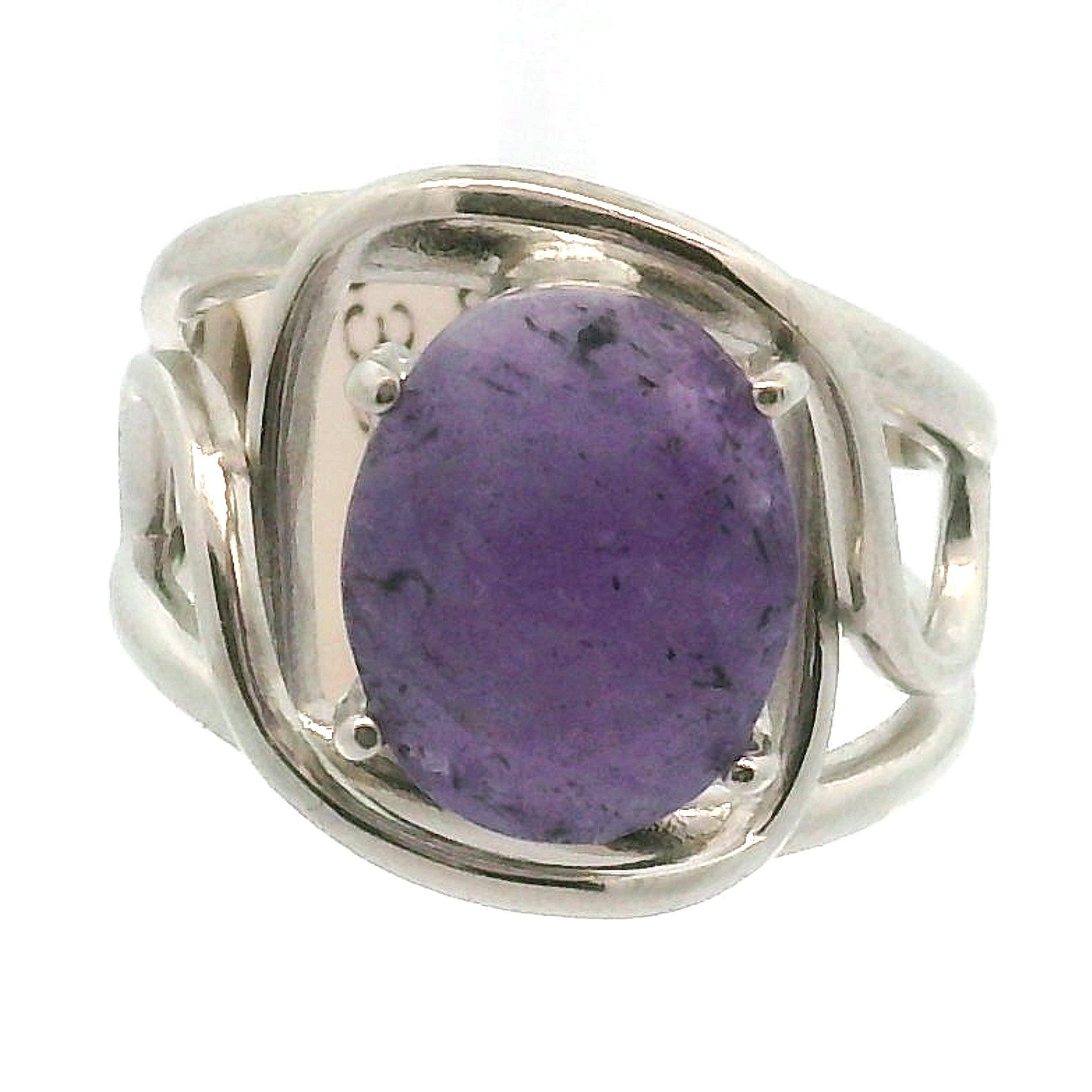 Hackmanite Cuff Ring .925 Silver for Spiritual Awakening