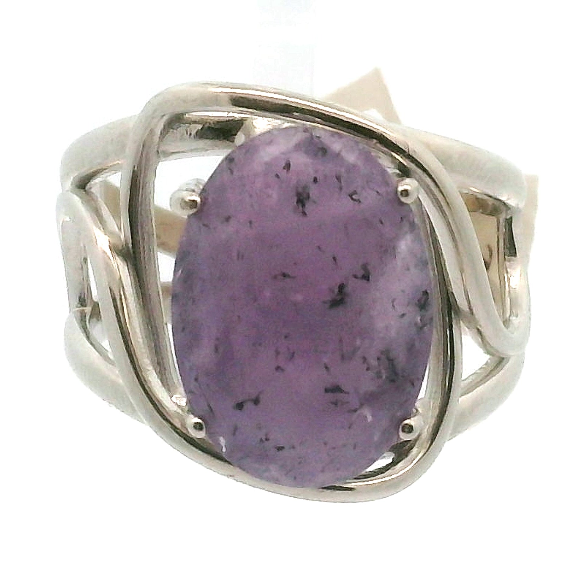 Hackmanite Cuff Ring .925 Silver for Spiritual Awakening