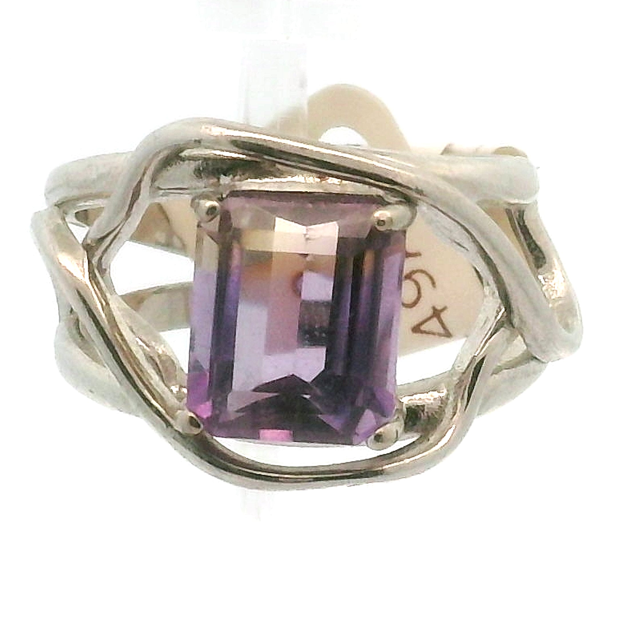 Ametrine Cuff Ring .925 Silver for Empowerment & Harmony