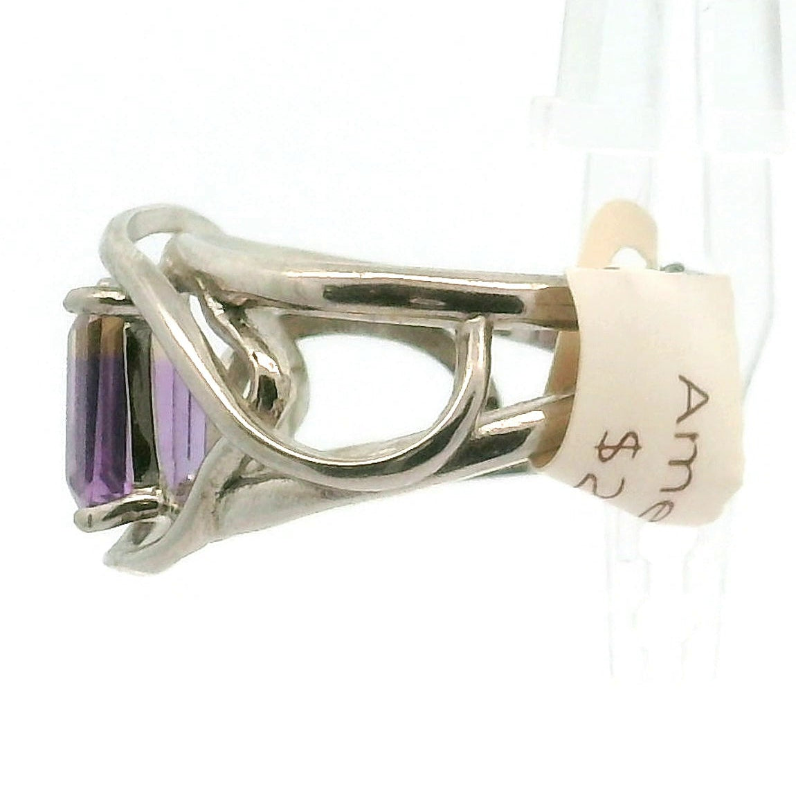 Ametrine Cuff Ring .925 Silver for Empowerment & Harmony