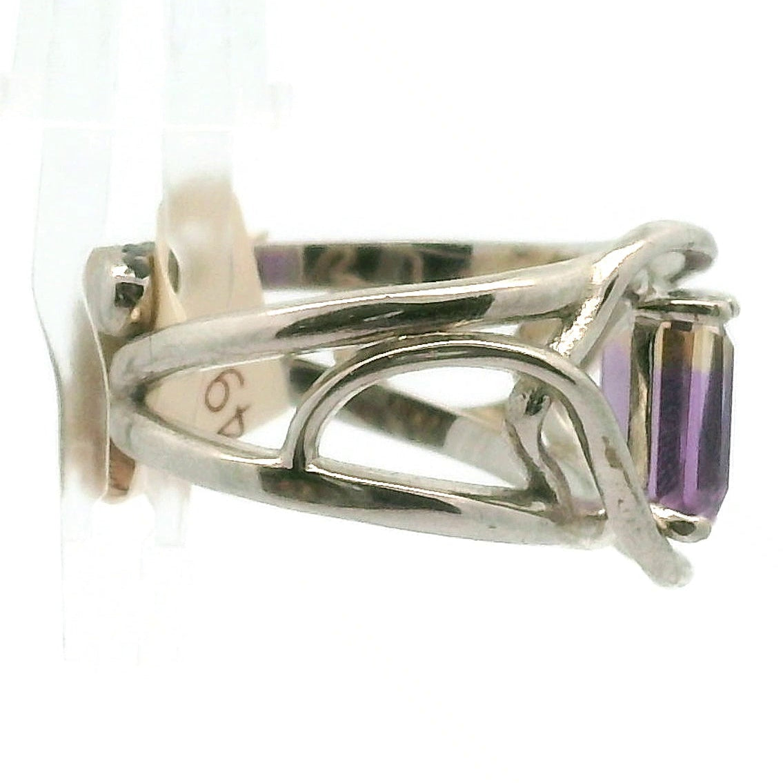 Ametrine Cuff Ring .925 Silver for Empowerment & Harmony