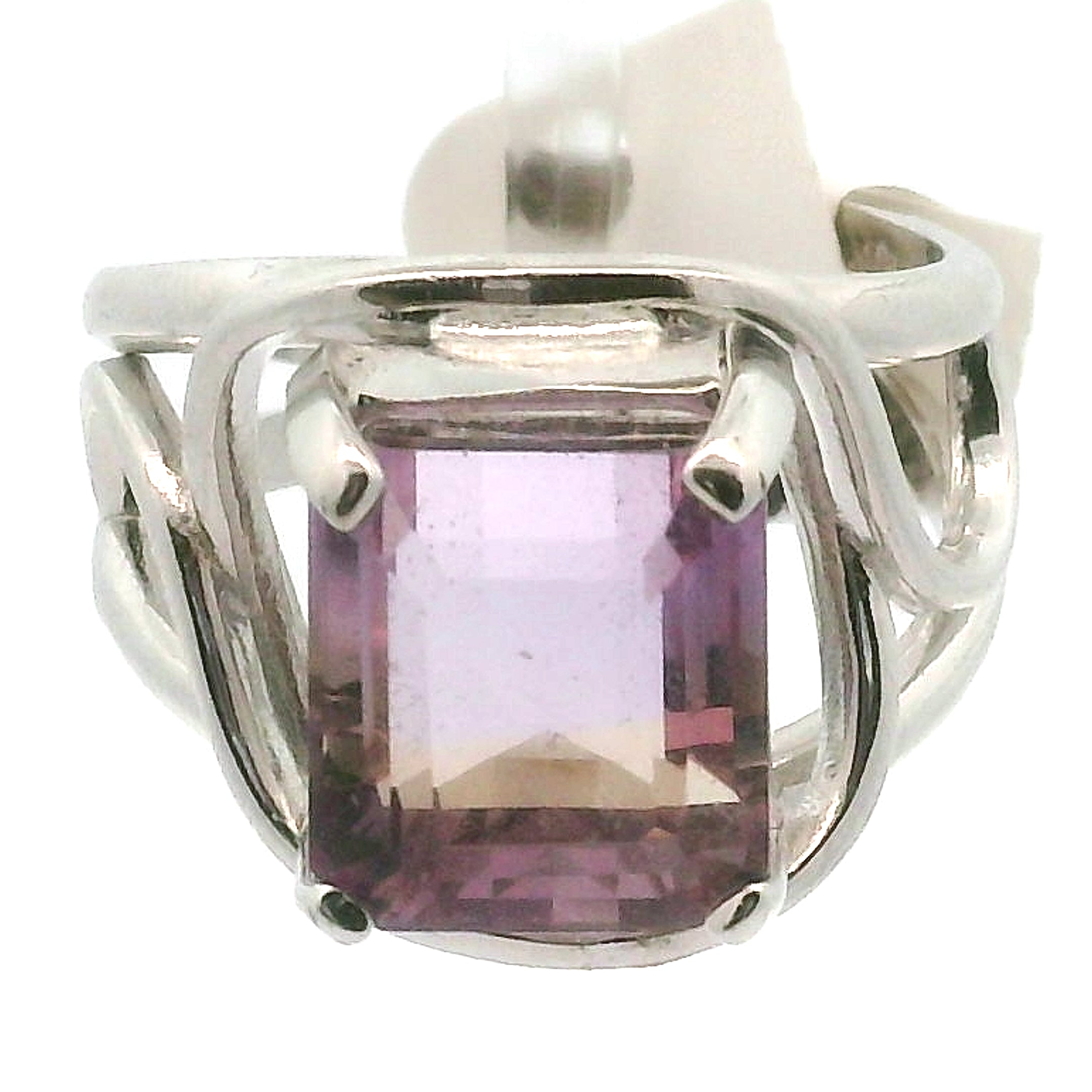 Ametrine Cuff Ring .925 Silver for Empowerment & Harmony