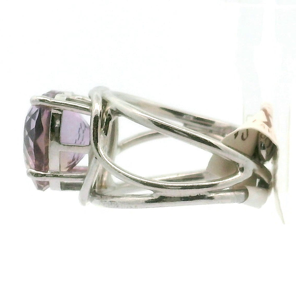 Ametrine Heart Cuff Ring .925 Silver for Empowerment & Harmony