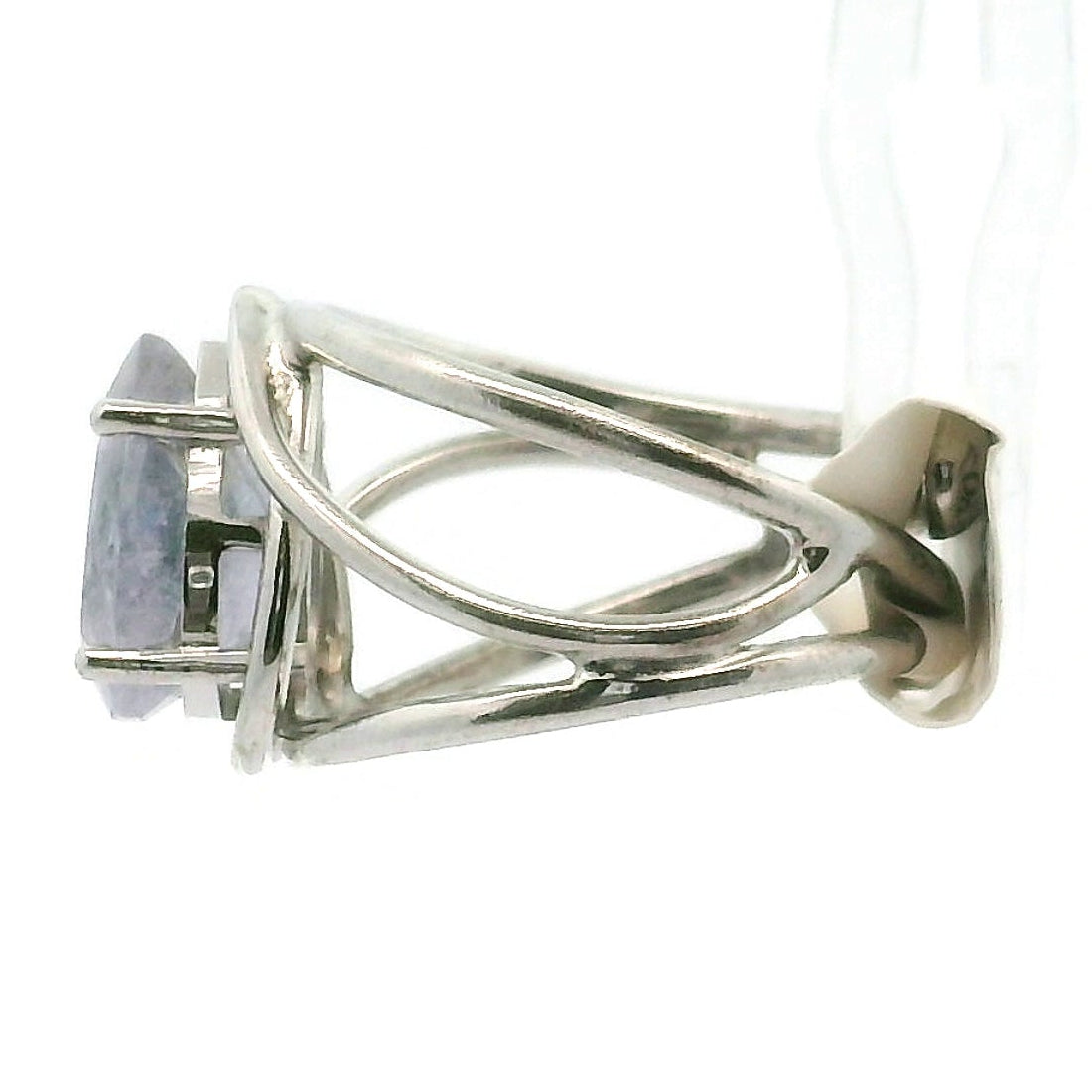 Purple Apatite Cuff Ring .925 Silver for Connection with Angels, Ancestors and Spirit Guides