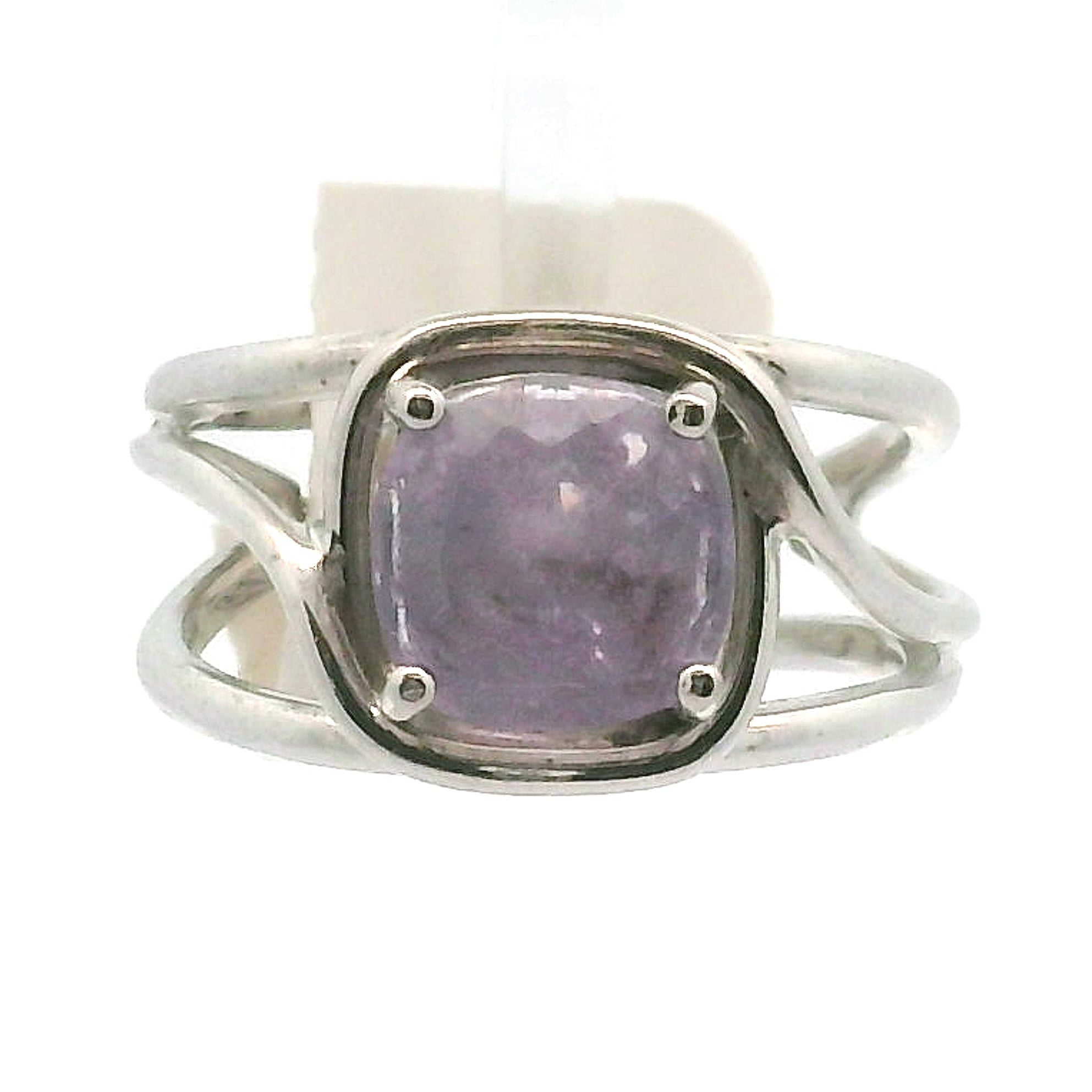 Purple Apatite Cuff Ring .925 Silver for Connection with Angels, Ancestors and Spirit Guides