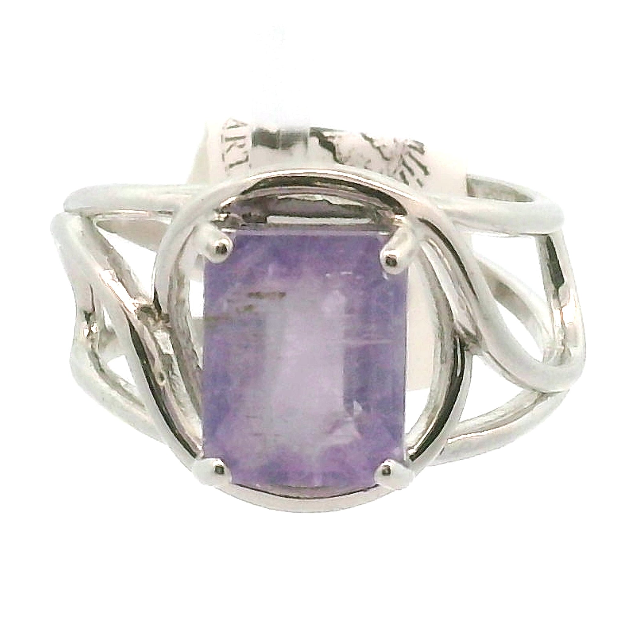 Purple Apatite Cuff Ring .925 Silver for Connection with Angels, Ancestors and Spirit Guides