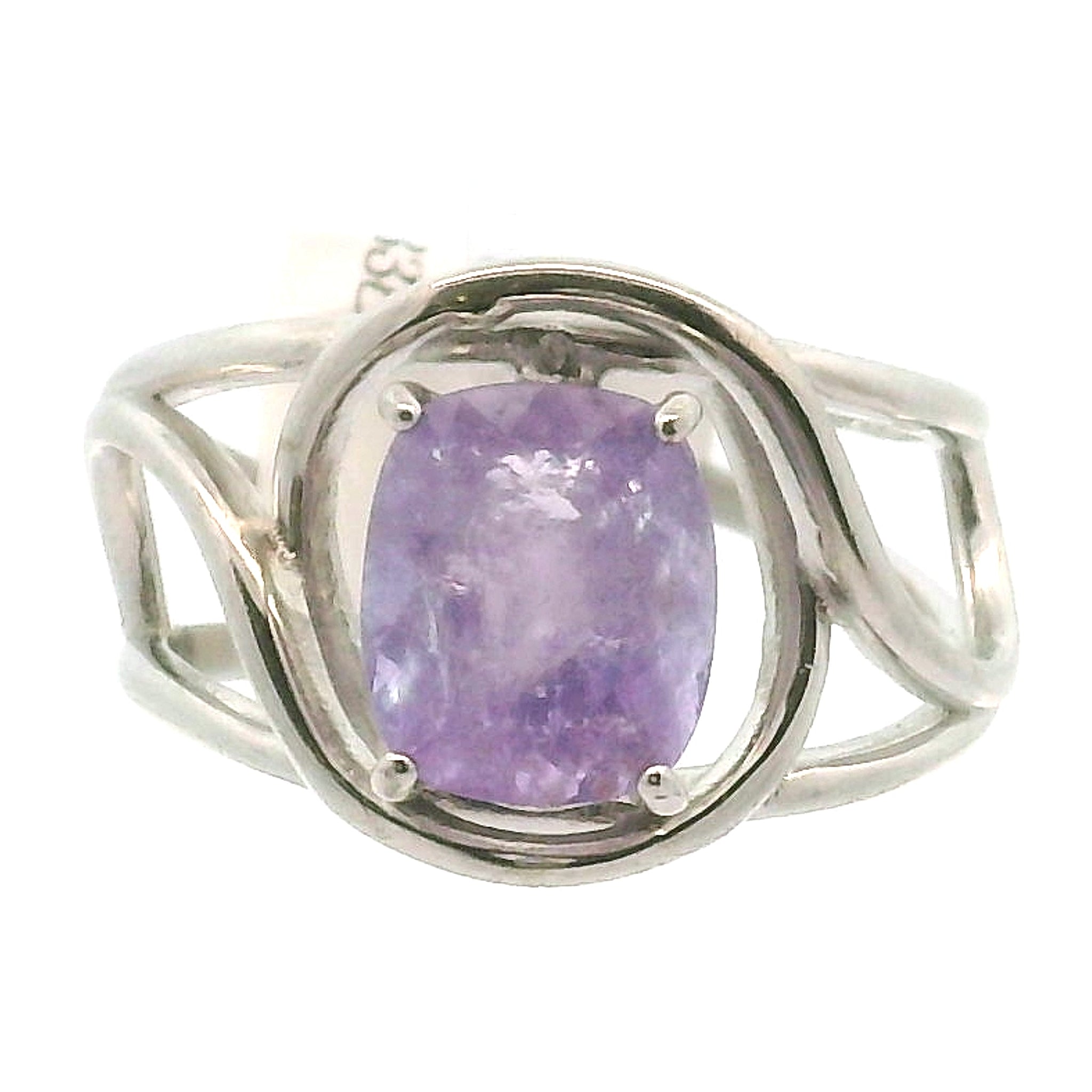 Purple Apatite Cuff Ring .925 Silver for Connection with Angels, Ancestors and Spirit Guides