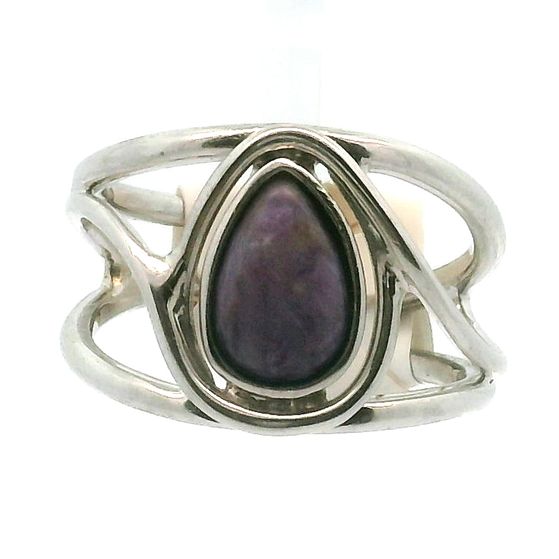Charoite Midi Cuff Ring .925 Silver for Enhancing your Intuitive Gifts and Spiritual Transformation