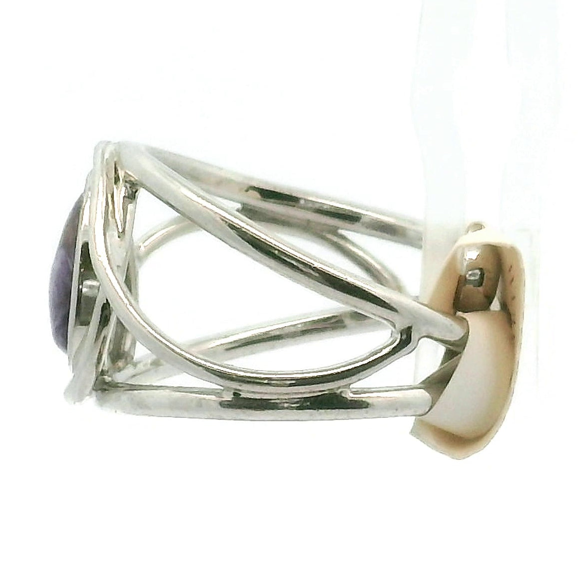 Charoite Midi Cuff Ring .925 Silver for Enhancing your Intuitive Gifts and Spiritual Transformation