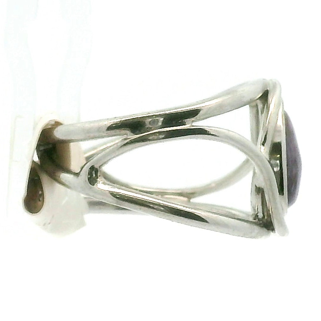 Charoite Midi Cuff Ring .925 Silver for Enhancing your Intuitive Gifts and Spiritual Transformation