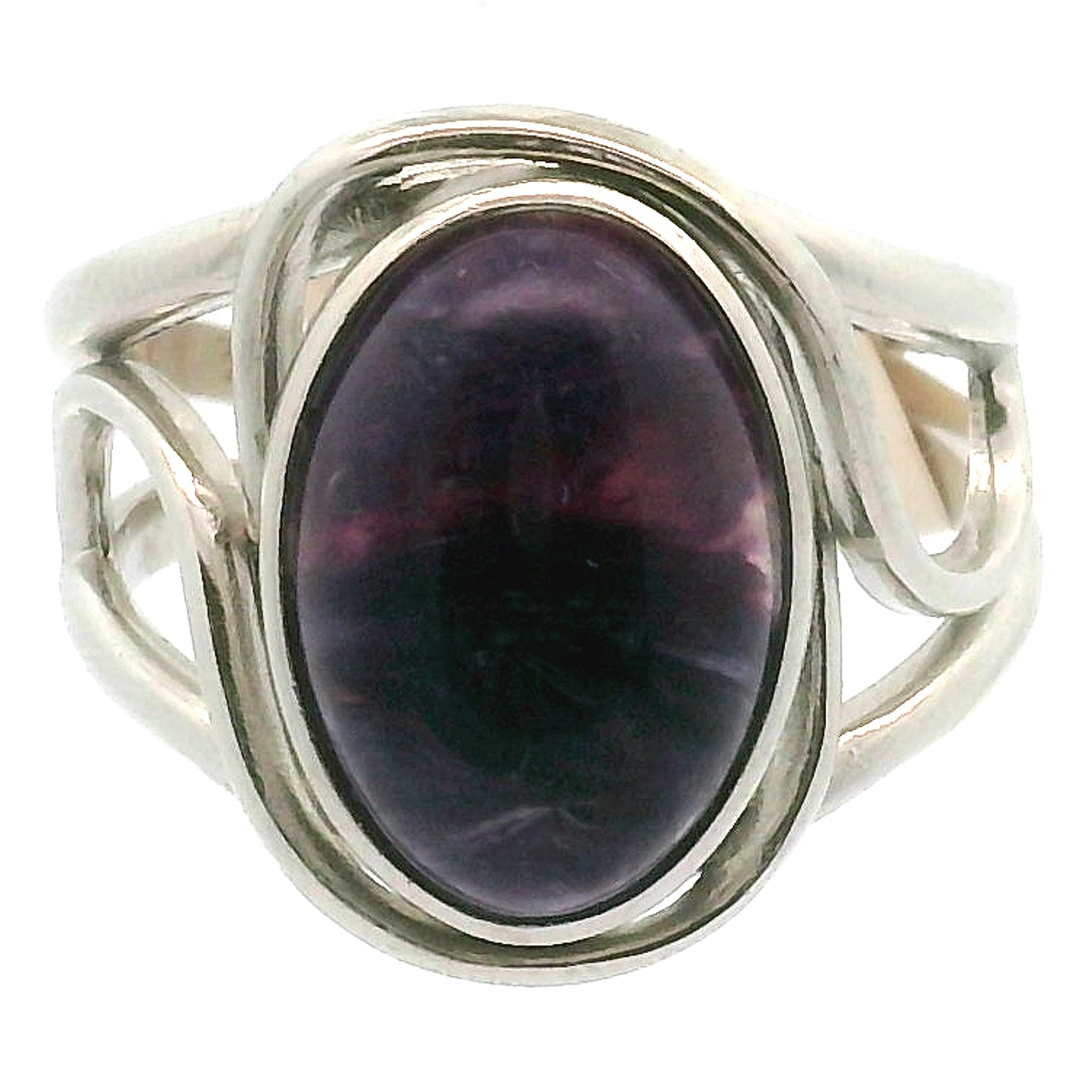 Charoite Cuff Ring .925 Silver for Enhancing your Intuitive Gifts and Spiritual Transformation