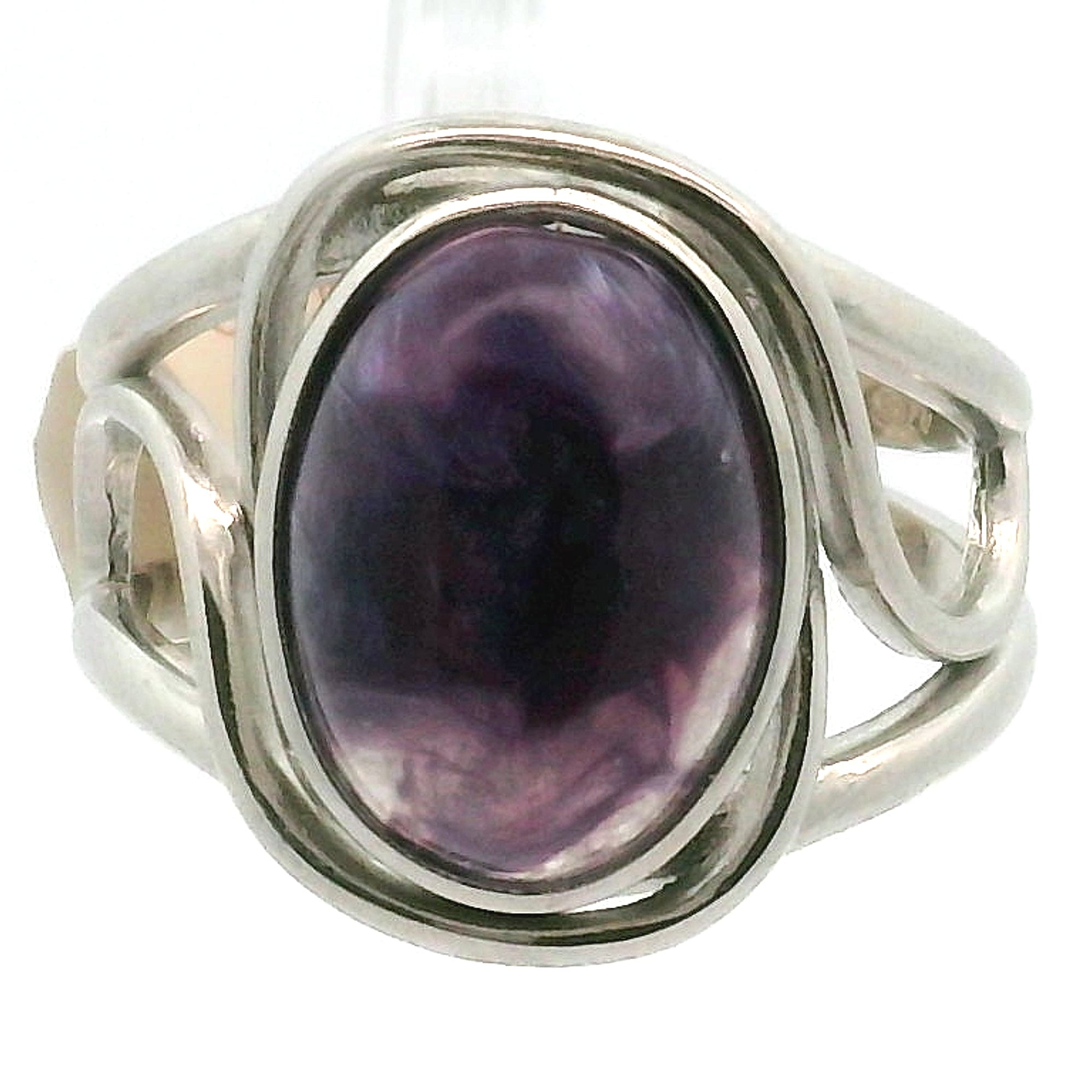 Charoite Cuff Ring .925 Silver for Enhancing your Intuitive Gifts and Spiritual Transformation