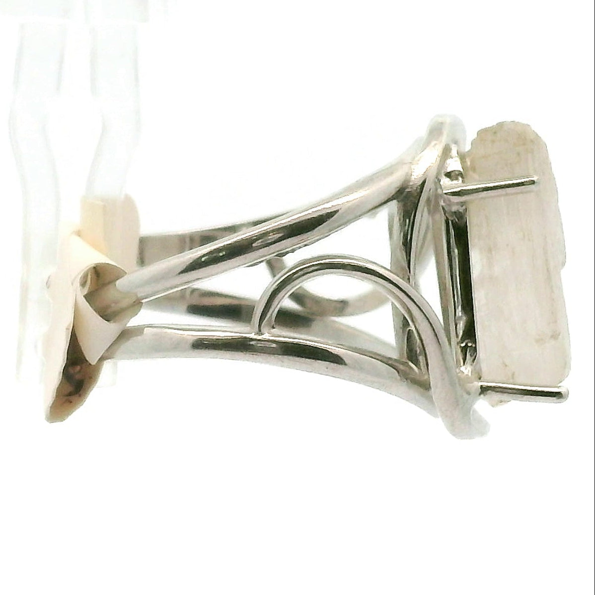 Purple Scapolite Adjustable Cuff Ring .925 Silver for Attracting your Desires and Accomplishing Goals