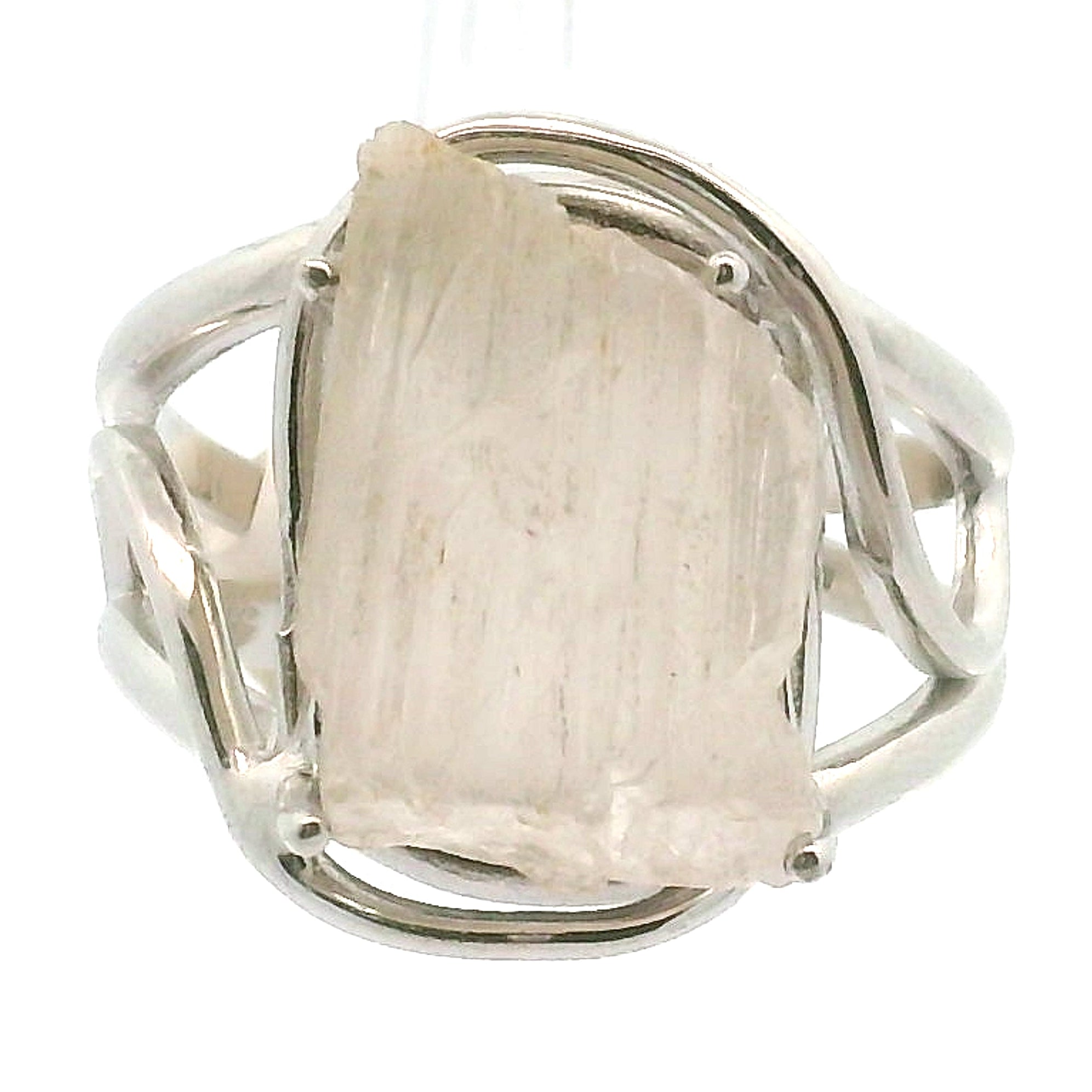 Purple Scapolite Adjustable Cuff Ring .925 Silver for Attracting your Desires and Accomplishing Goals