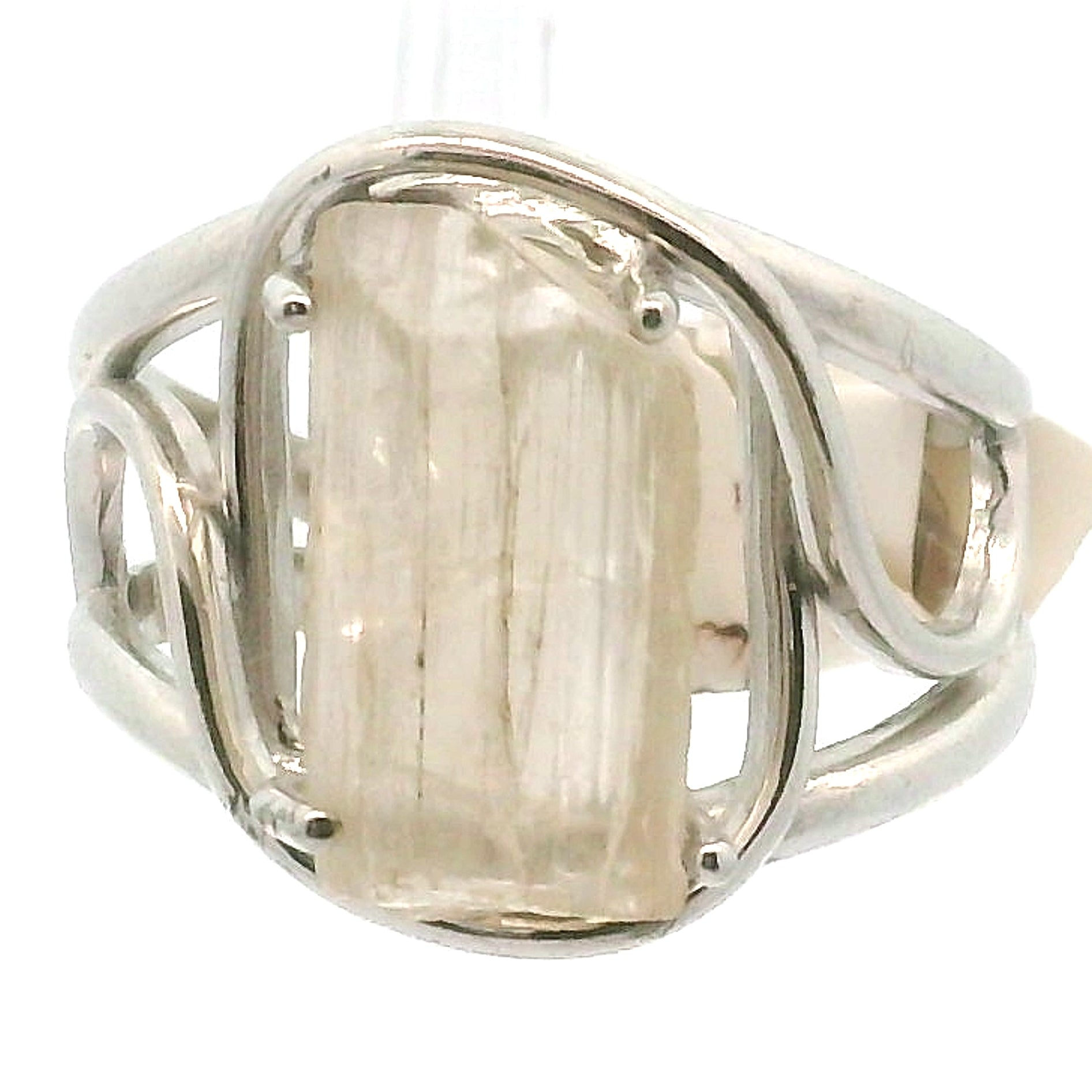 Purple Scapolite Adjustable Cuff Ring .925 Silver for Attracting your Desires and Accomplishing Goals