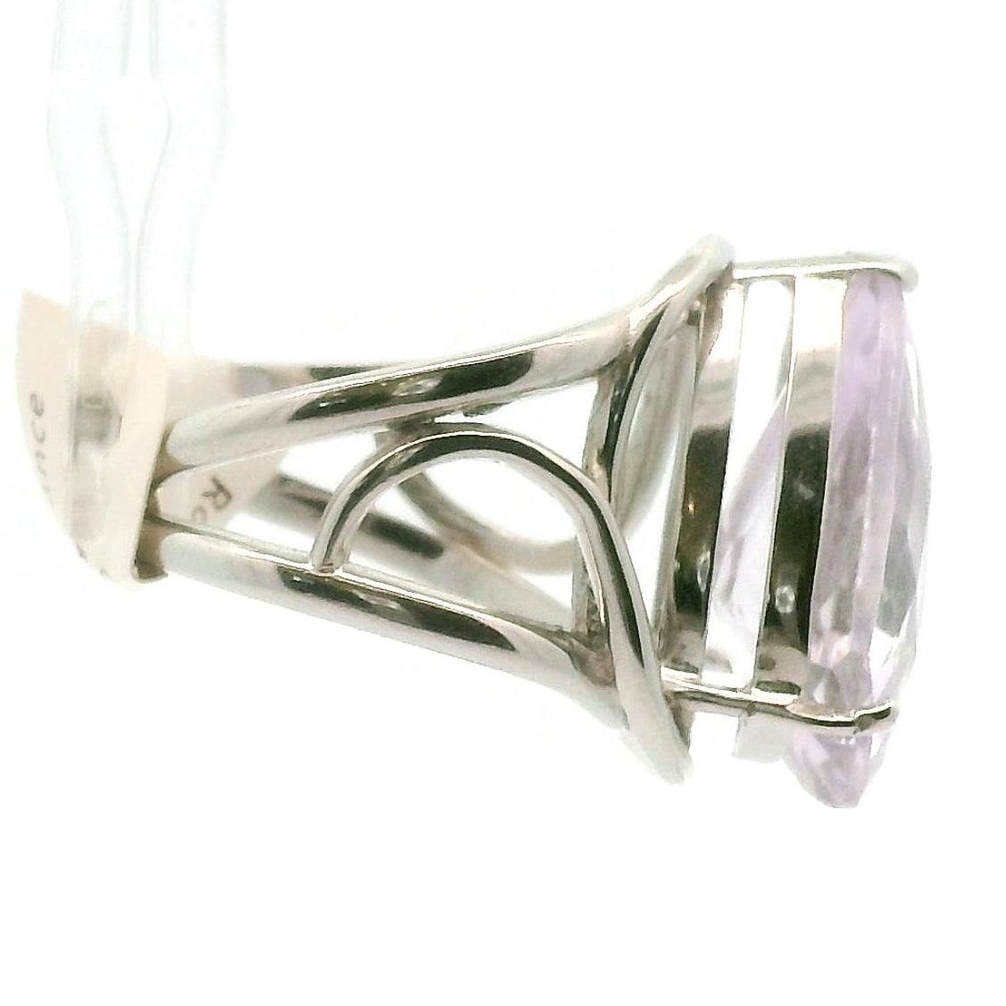 Rose De France Amethyst Cuff Ring .925 Silver for Enhancing Intuition & Connection with Divine