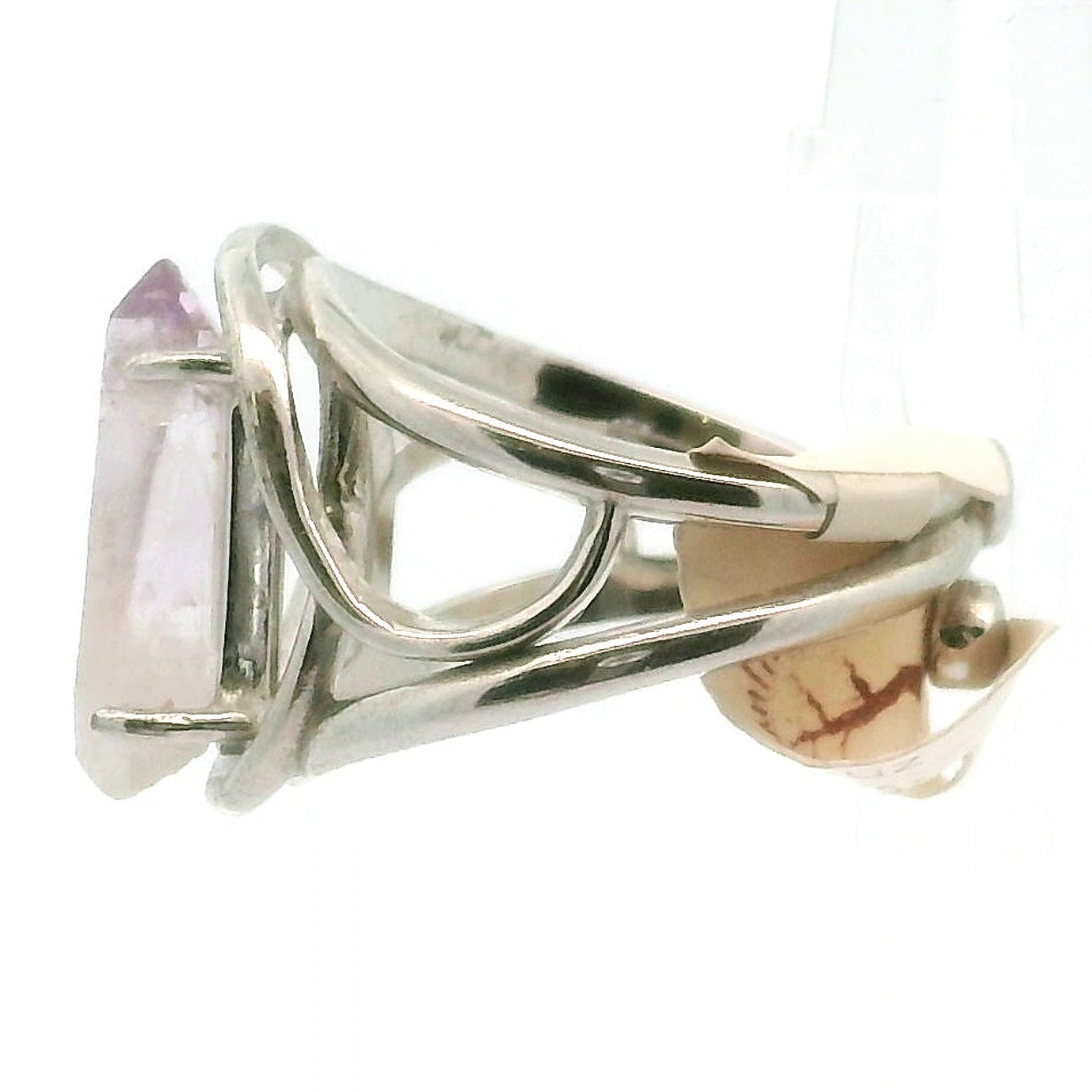 Vera Cruz Amethyst Cuff Ring .925 Silver for Connecting with angels, guides and your higher self