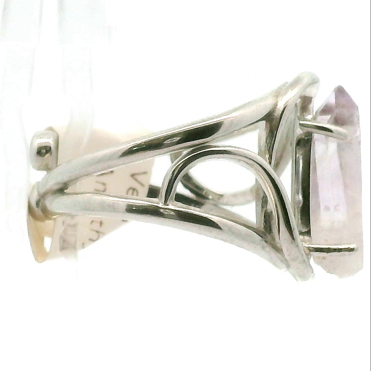 Vera Cruz Amethyst Cuff Ring .925 Silver for Connecting with angels, guides and your higher self