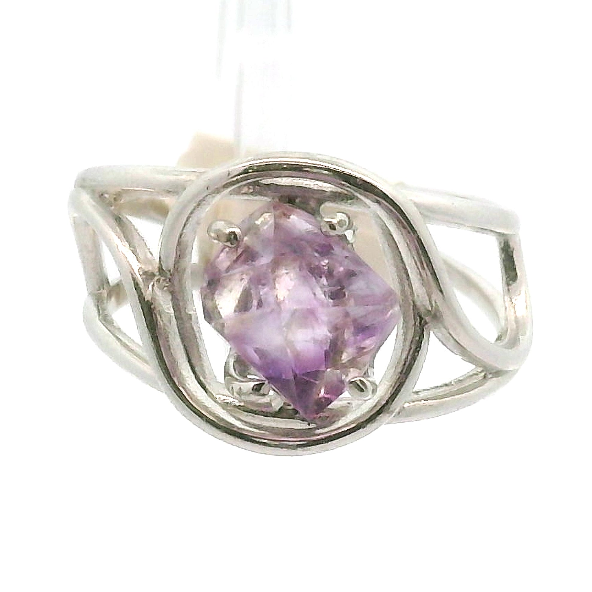 Amethyst Cuff Ring .925 Silver for Enhancing Intuition & Connection with Divine