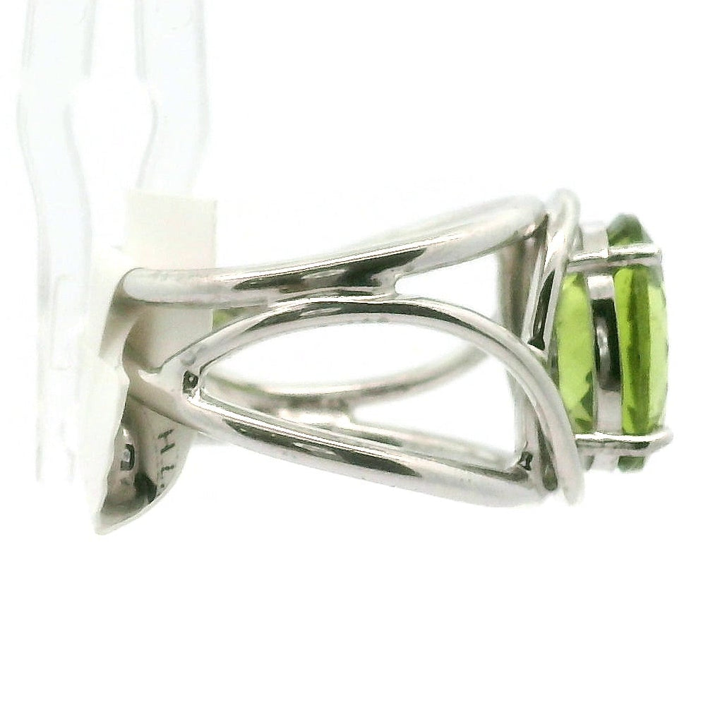 Peridot Cuff Ring .925 Silver for Health and Strength