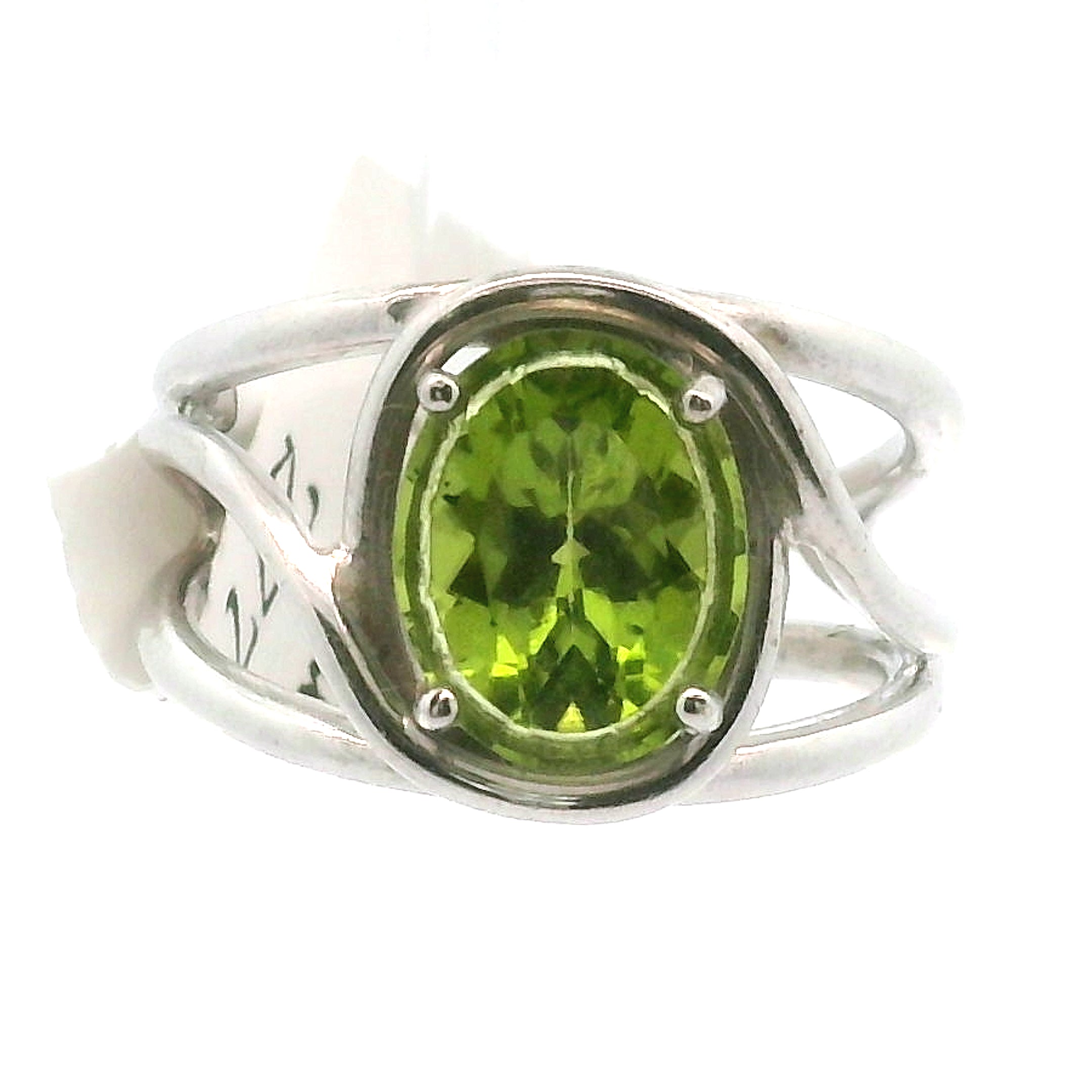 Peridot Cuff Ring .925 Silver for Health and Strength