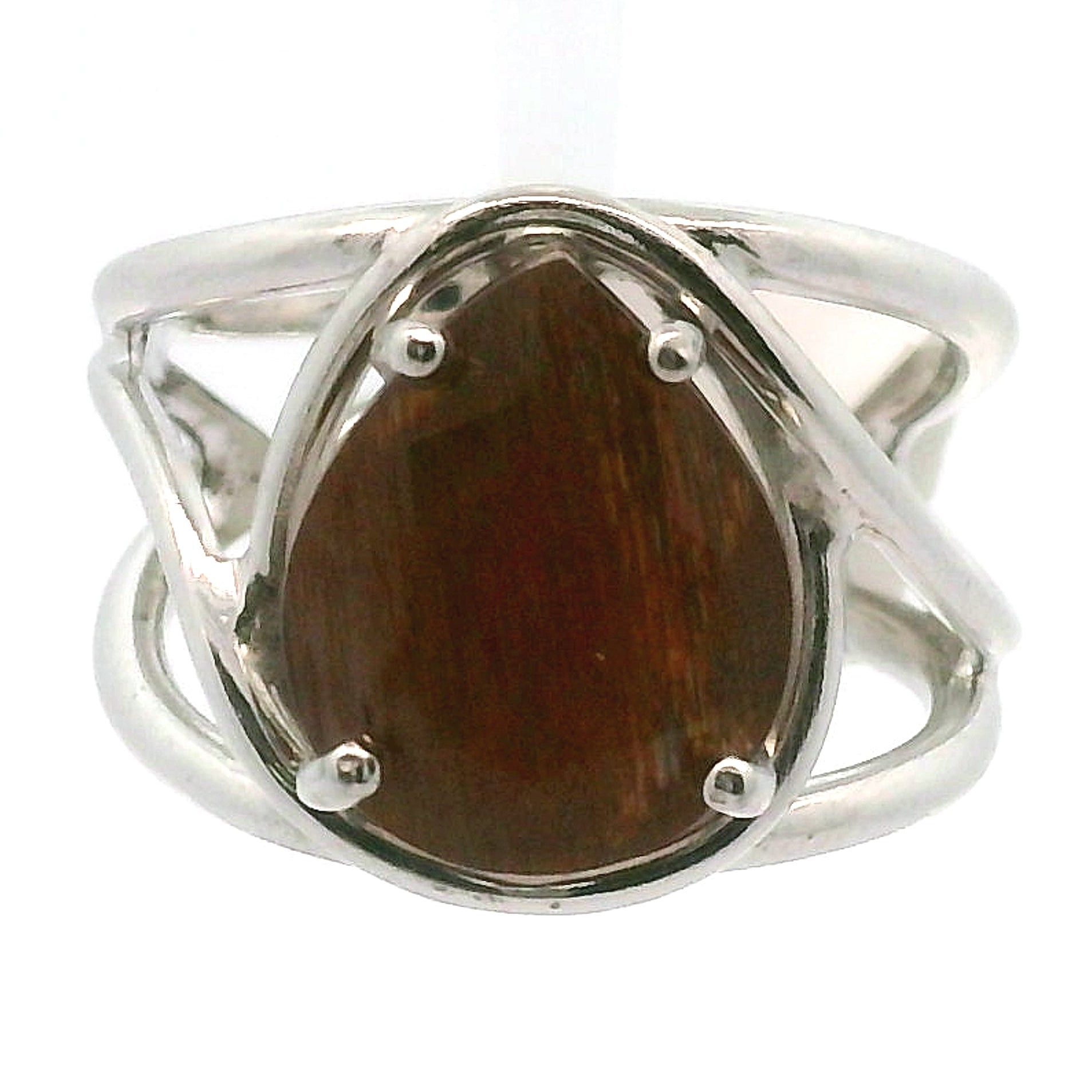 Black Moonstone with Sunstone Cuff Ring .925 Silver for Confidence and Strength