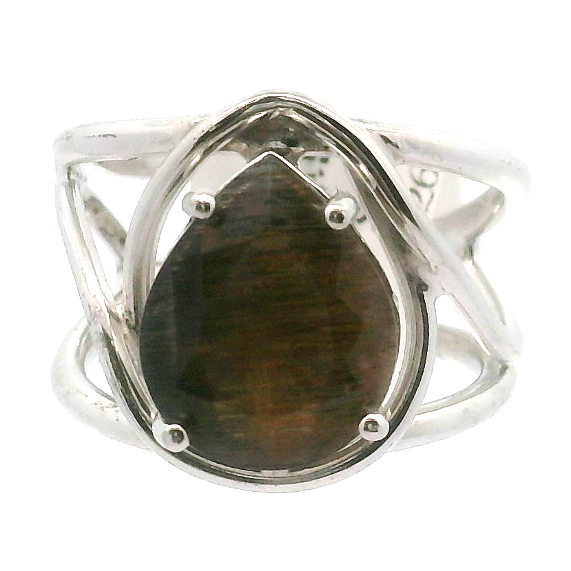 Black Moonstone with Sunstone Cuff Ring .925 Silver for Confidence and Strength