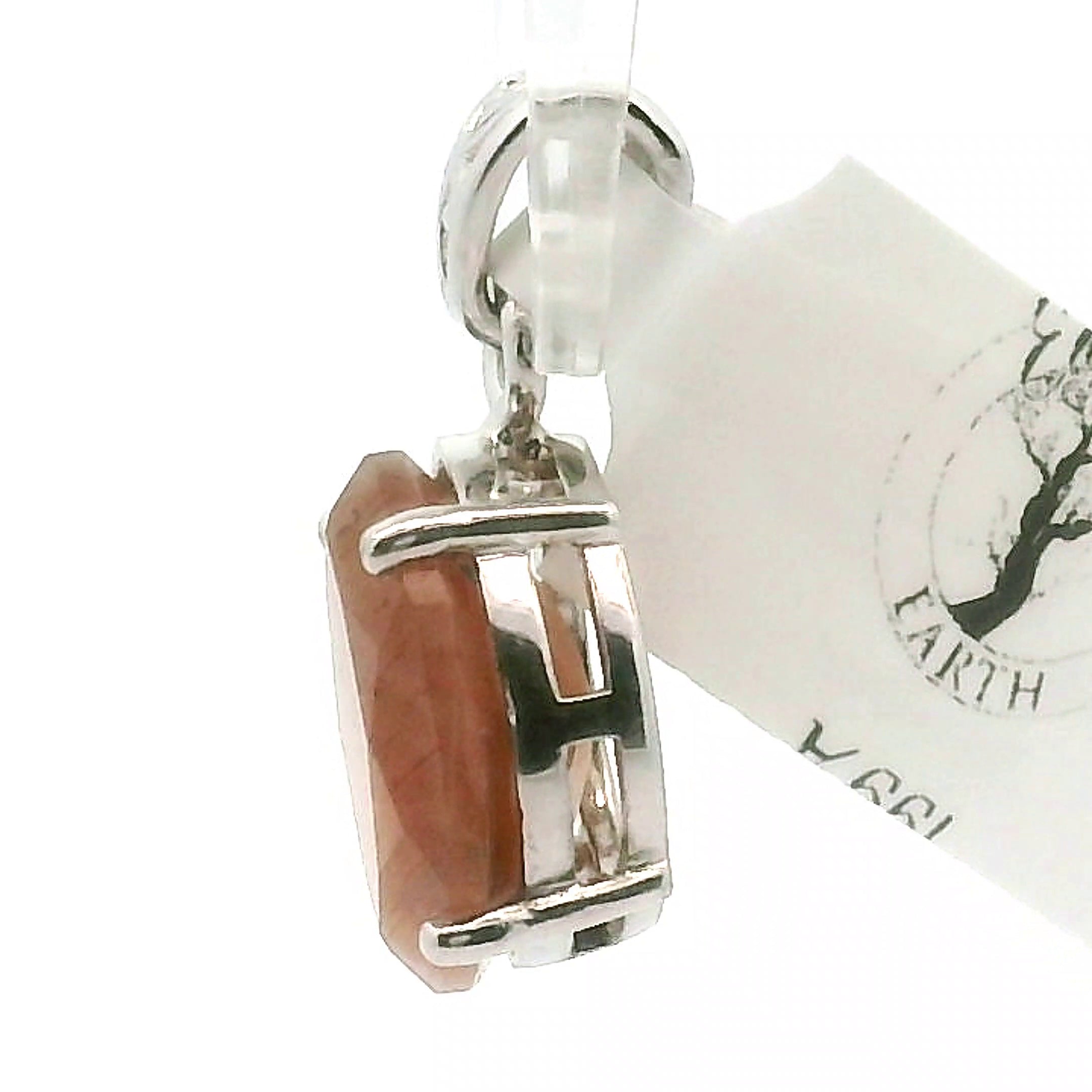 Black Moonstone with Sunstone Pendant .925 Silver for Confidence and Strength