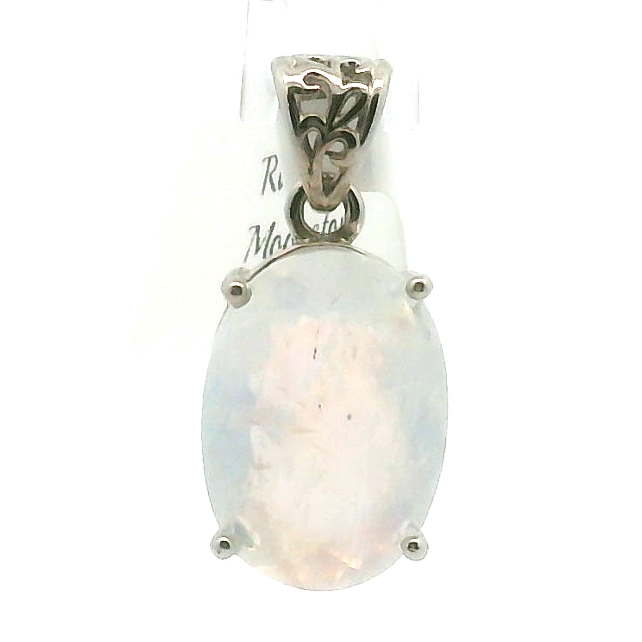 Rainbow Moonstone Pendant .925 Silver for Protection, Manifestation and Divine Feminine Energy
